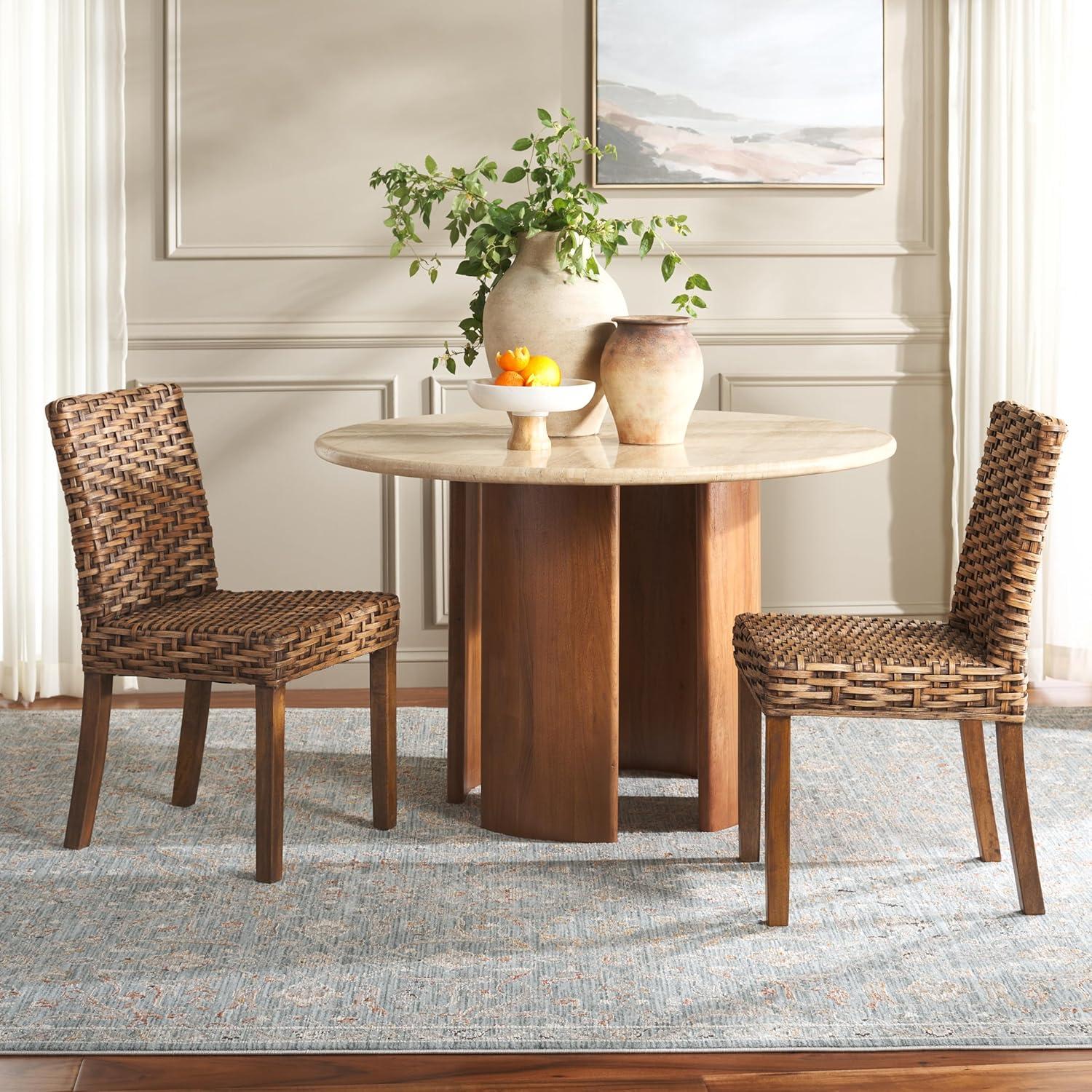 Suncoast 18''H Rattan Arm Chair (Set Of 2) - Brown/Teak Brown - Safavieh