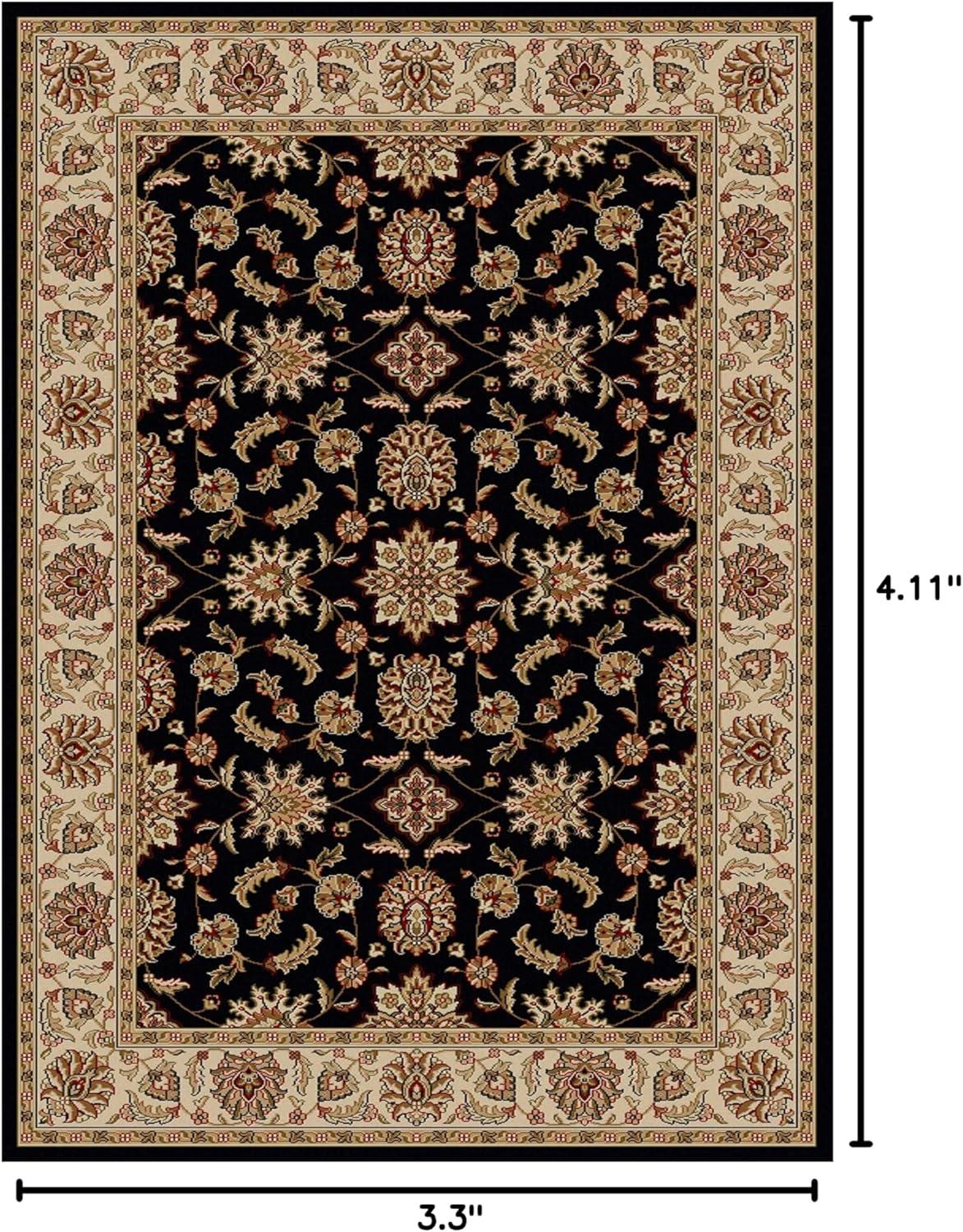 Radici Usa Como Area Rug 1592 Black Italian Bordered 3' 3" x 4' 11" Rectangle