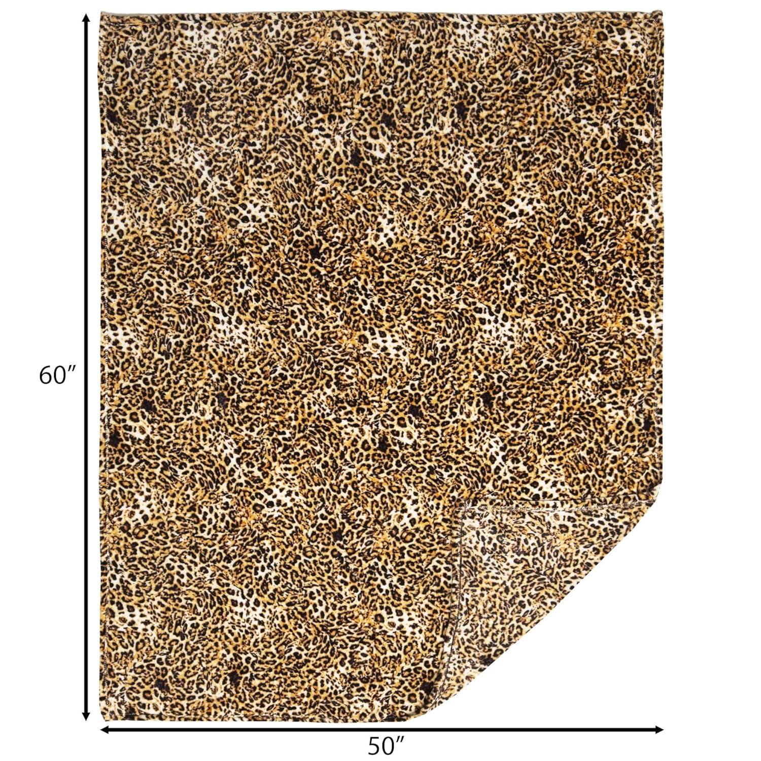 CARSTENS, INC. Travel Blanket, Premium Compact 2-in-1 Airplane Blanket/Pillow, Leopard Print