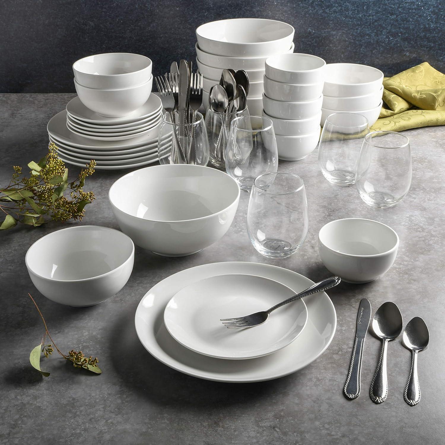 Gibson Home Gibson Home All U Need 60 Piece Plates Bowls Glassware Forks Spoons and Knives Dinnerware Set for 6