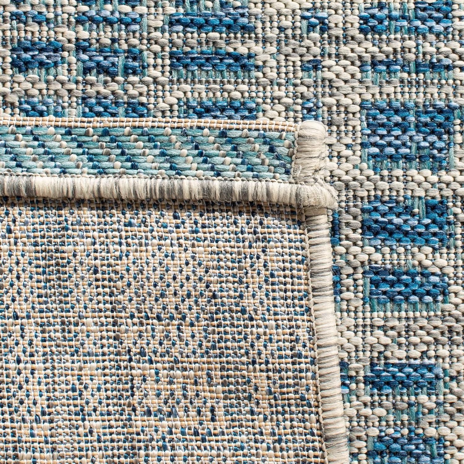 Courtyard CY8513 Power Loomed Indoor/Outdoor Area Rug - Grey/Blue - 5'3"x7'7" - Safavieh.