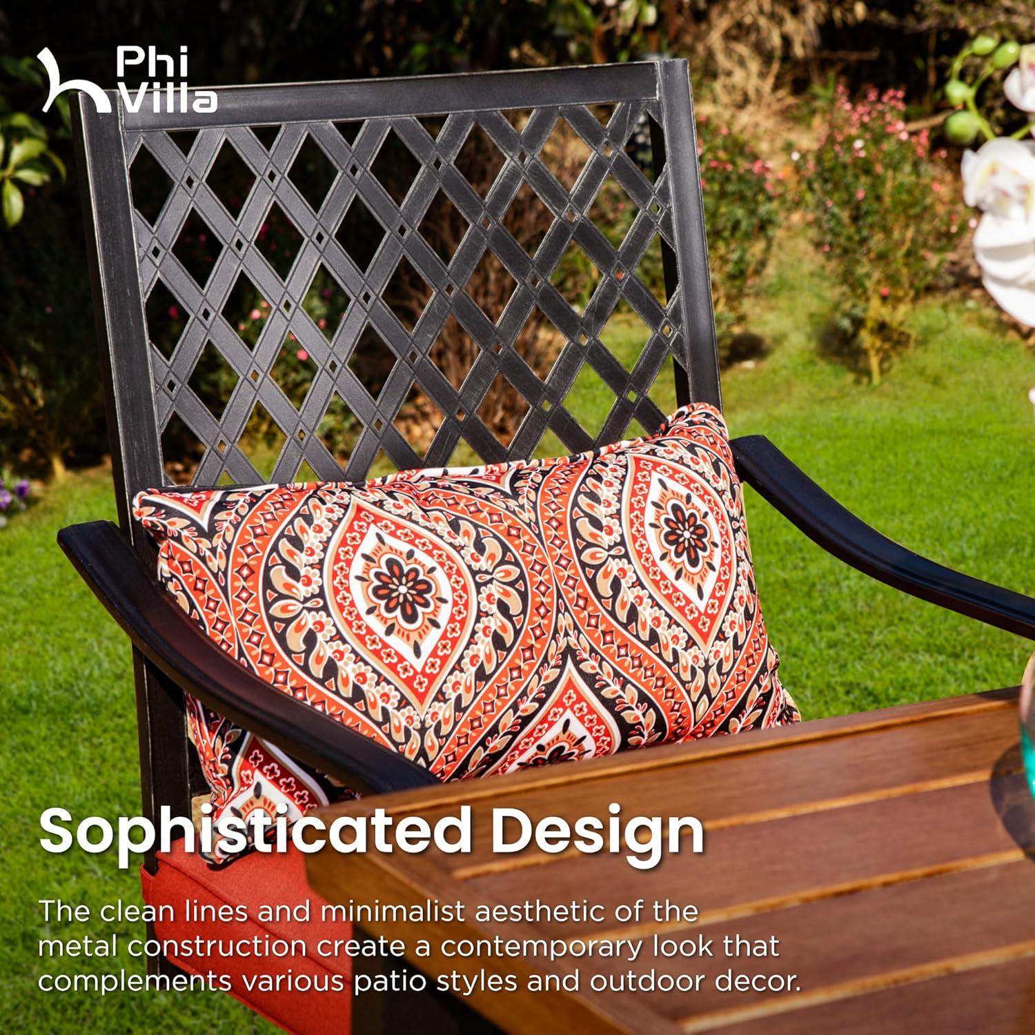 Sophia & William 3 Piece Outdoor Patio Swivel Bar Stools Set & Height Table Backyard Furniture Bistro Set, Red