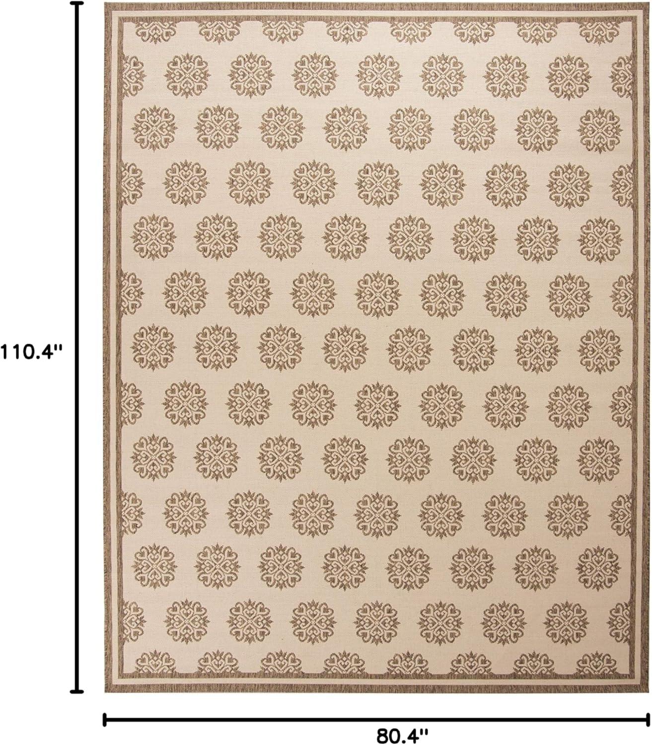 Beach House BHS181 Power Loomed Indoor/Outdoor Area Rug - Beige/Cream - 6'7"x9'2" - Safavieh