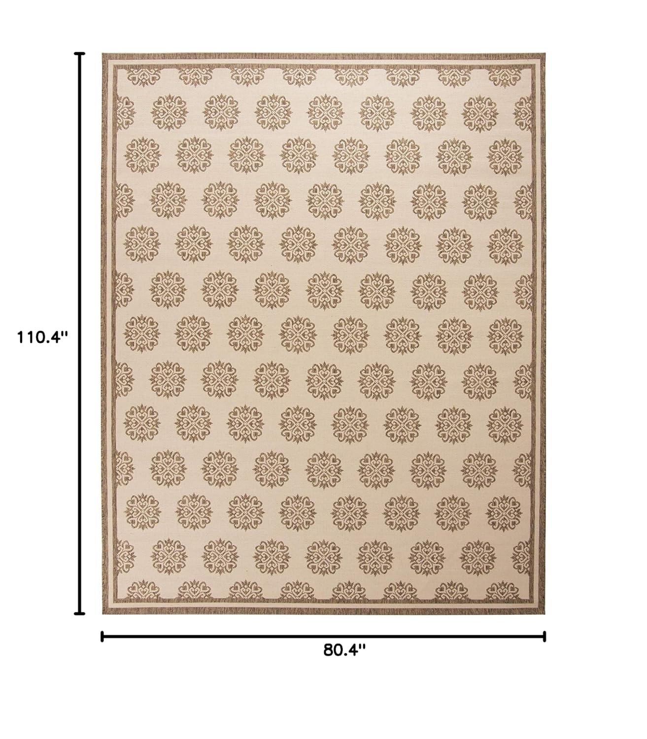 Beach House BHS181 Power Loomed Indoor/Outdoor Area Rug - Beige/Cream - 6'7"x9'2" - Safavieh
