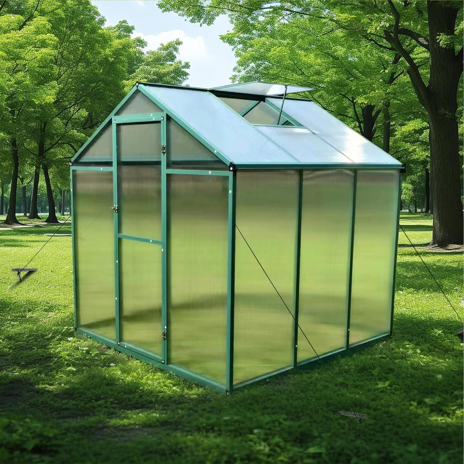 Newly Marketed Gain Height Windproofaluminum Greenhouse 6 FT Greenhouse Raised Base