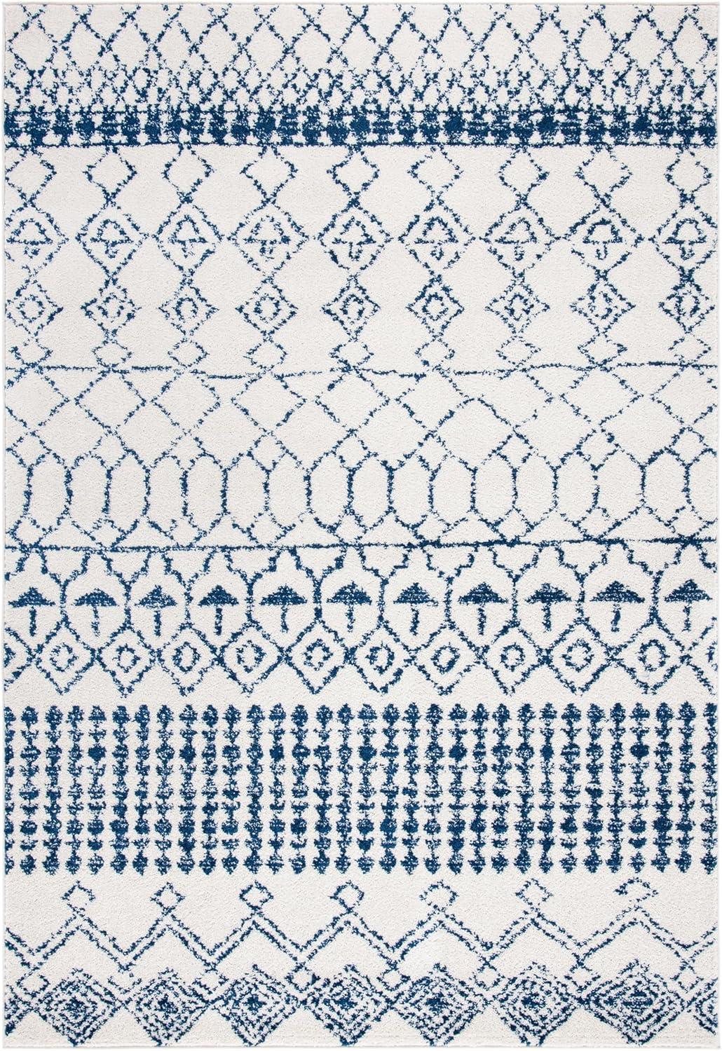 Tulum TUL229 Power Loomed Area Rug - Ivory/Navy - 6'x9' - Safavieh.