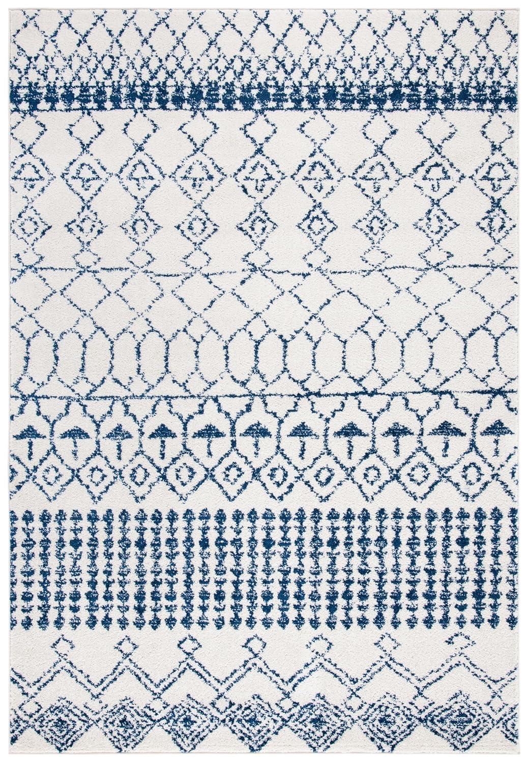 Tulum TUL229 Power Loomed Area Rug - Ivory/Navy - 6'x9' - Safavieh.