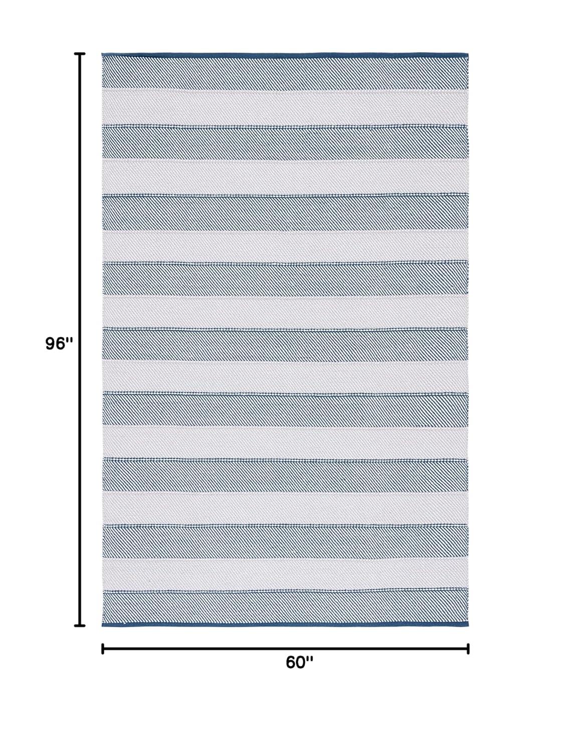 Striped Kilim STK803 Flat Weave Area Rug - Grey/Blue - 5'x8' - Safavieh