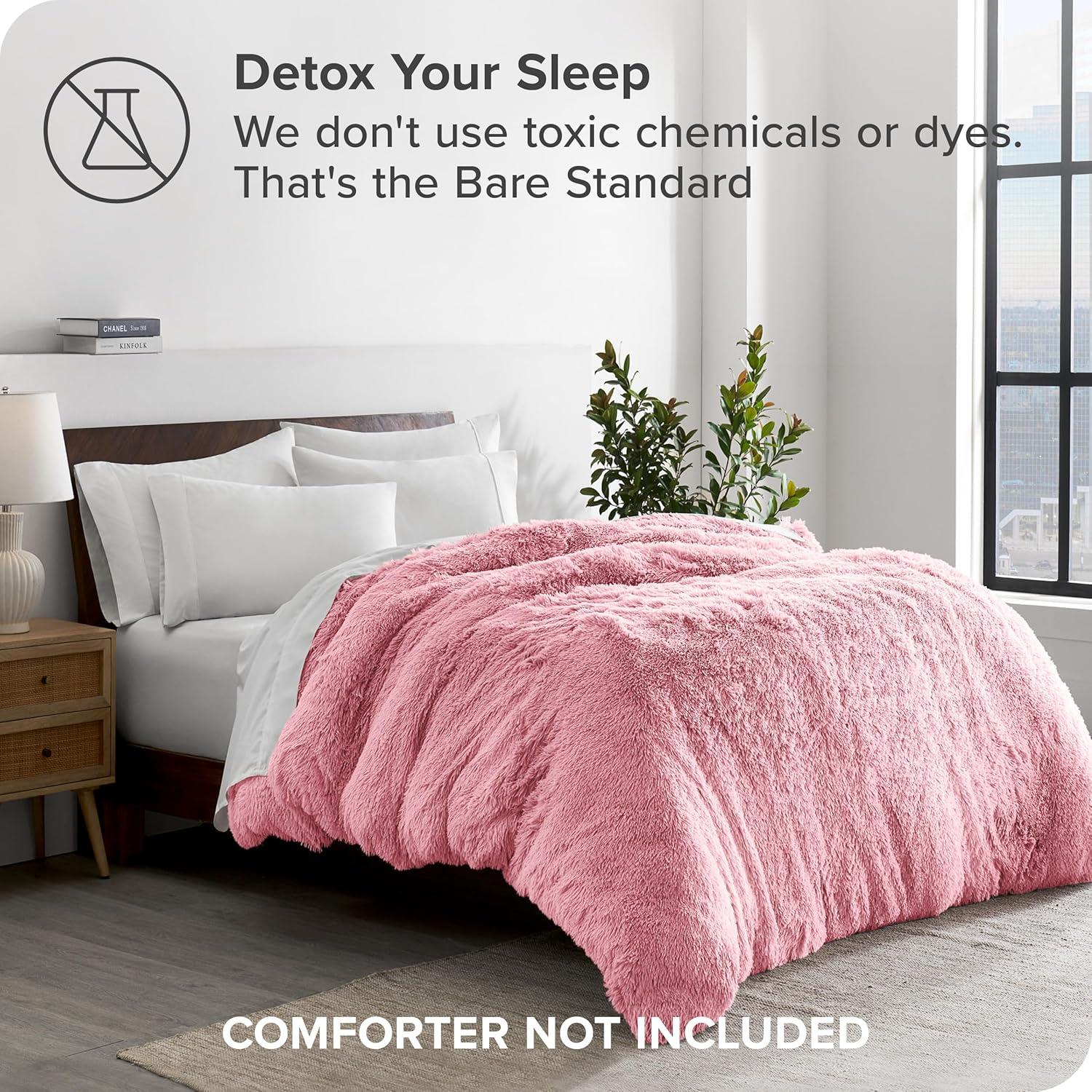 Bare Home Shaggy Fleece Plush Duvet Cover