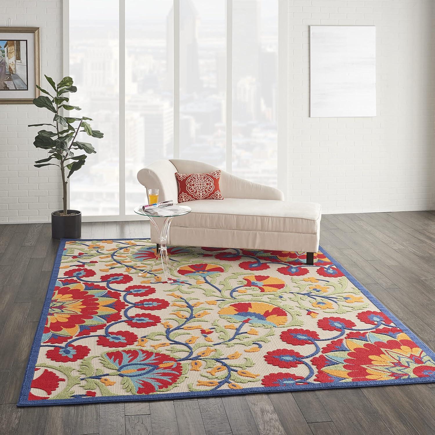 Nourison Aloha Transitional Floral Outdoor Rug