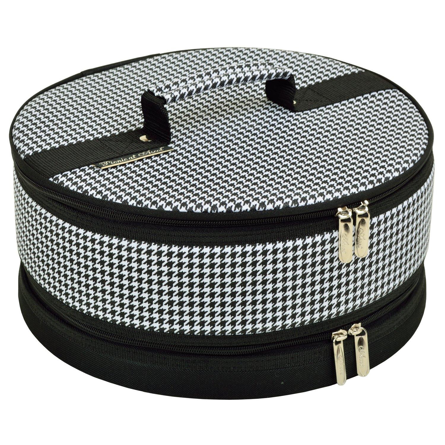 Picnic at Ascot Pie and Cake Carrier 12" Diameter - Houndstooth