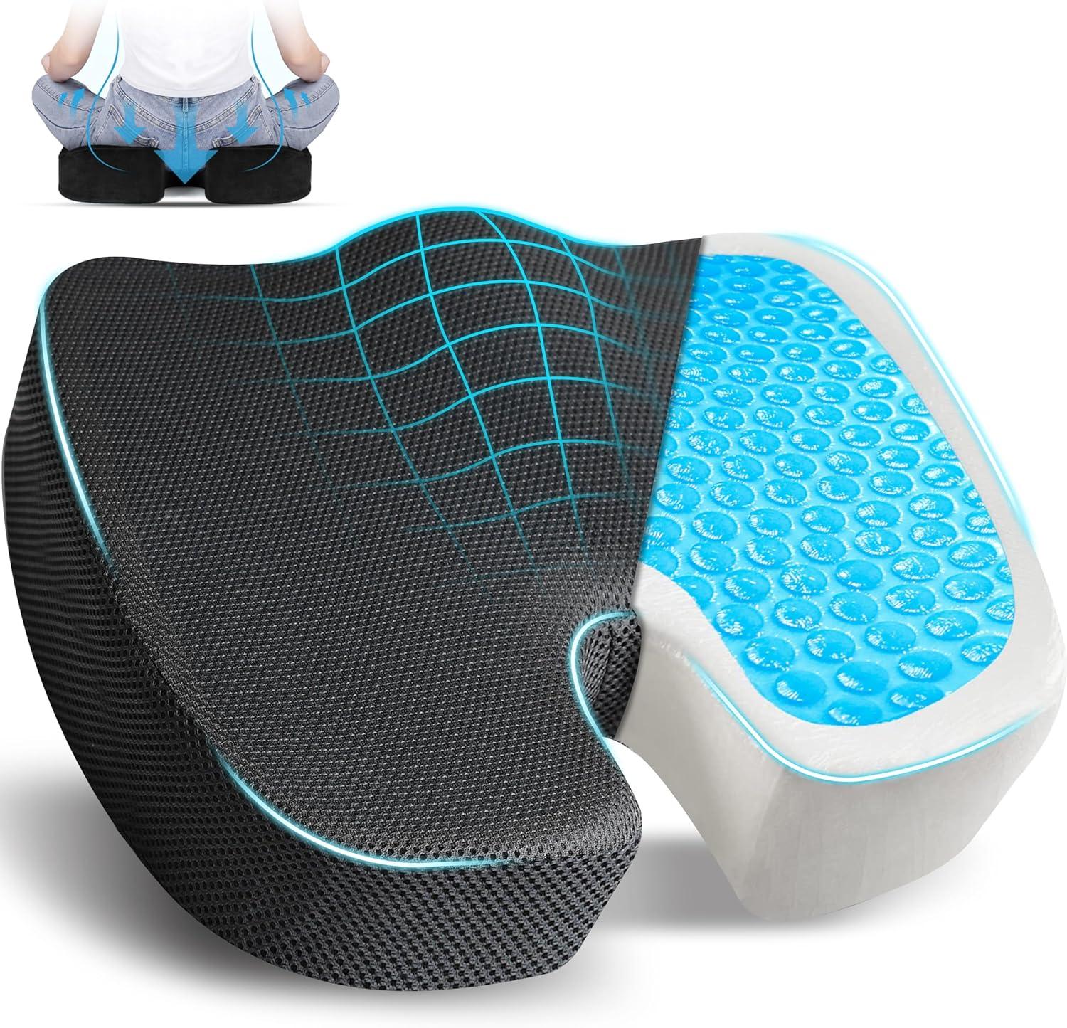 Black Gel and Memory Foam Orthopedic Seat Cushion