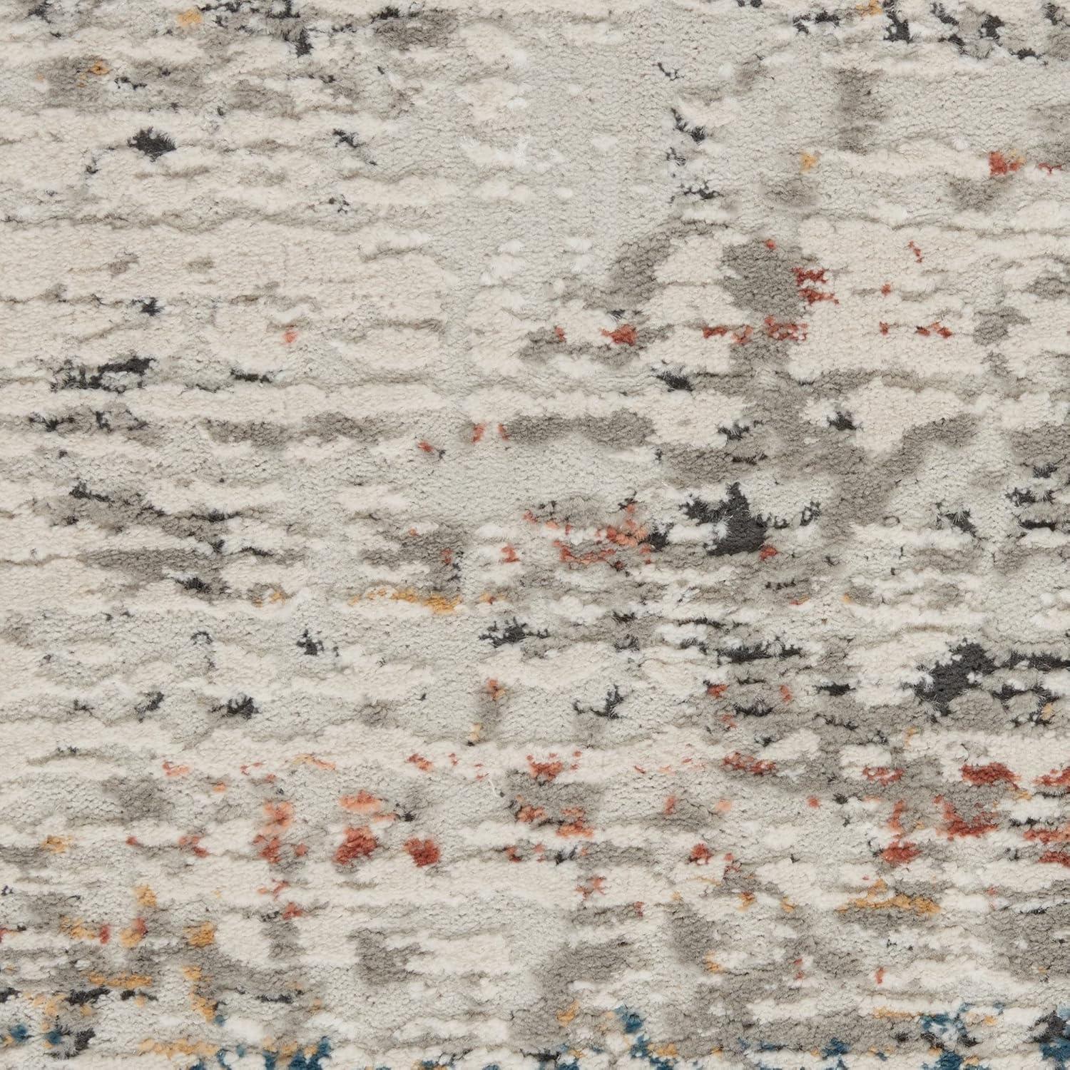 Rustic Textures Modern Abstract Gray 4' x 6' Synthetic Area Rug