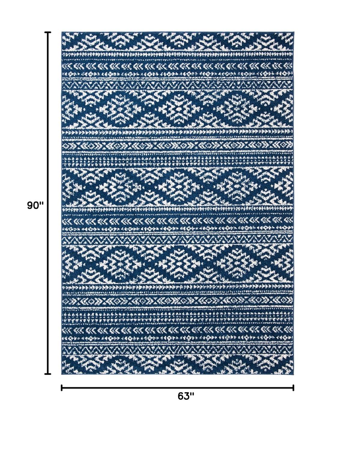 Tulum TUL272 Power Loomed Indoor Area Rug - Navy/Ivory - 5'3"x7'6" - Safavieh