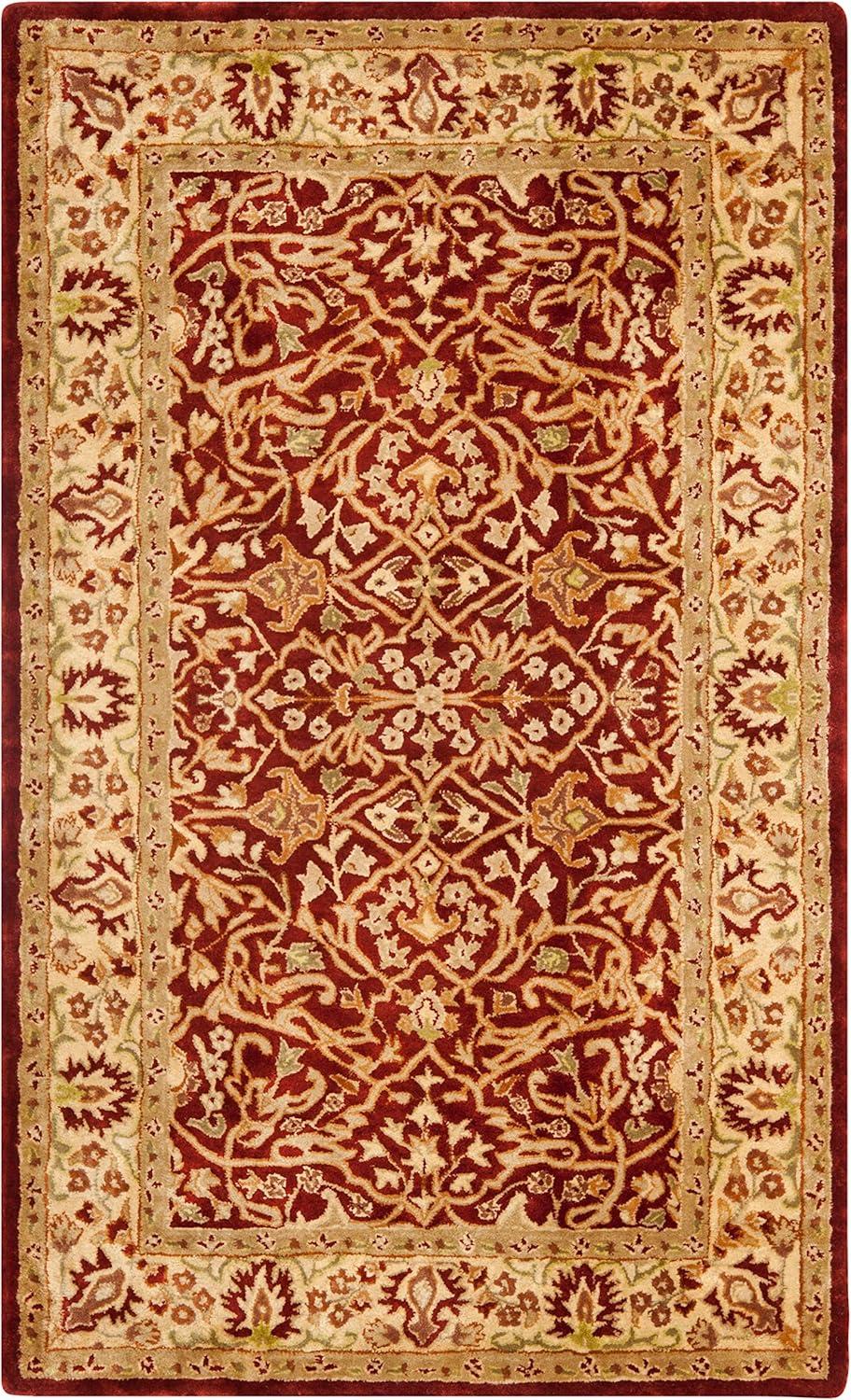 SAFAVIEH Persian Legend Lydia Floral Bordered Wool Area Rug, Rust/Beige, 3' x 5'