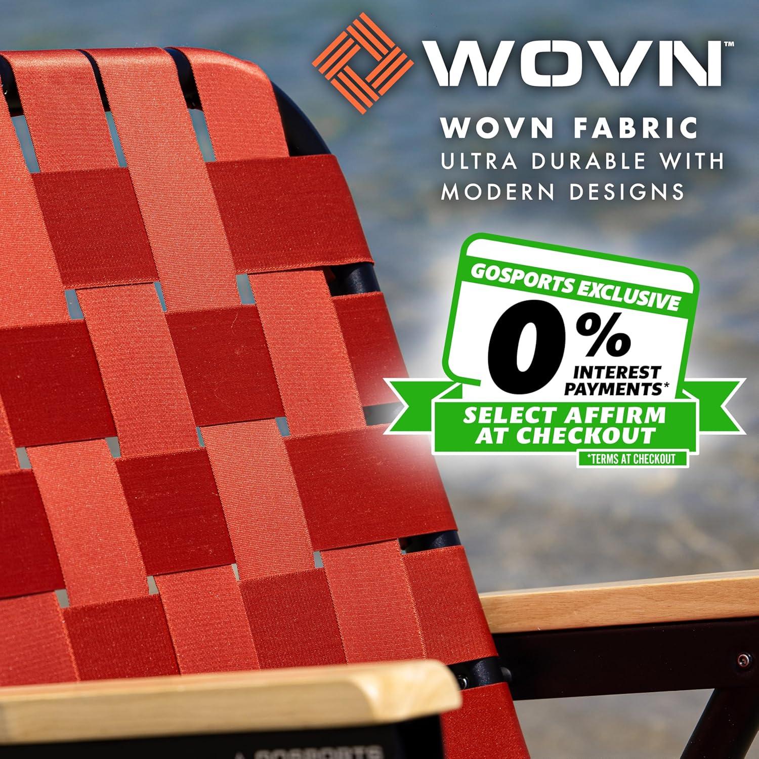 GoSports GoSports Outdoors WOVN Premium Beach & Camping Chair - Folding Backpack Chair for Adults