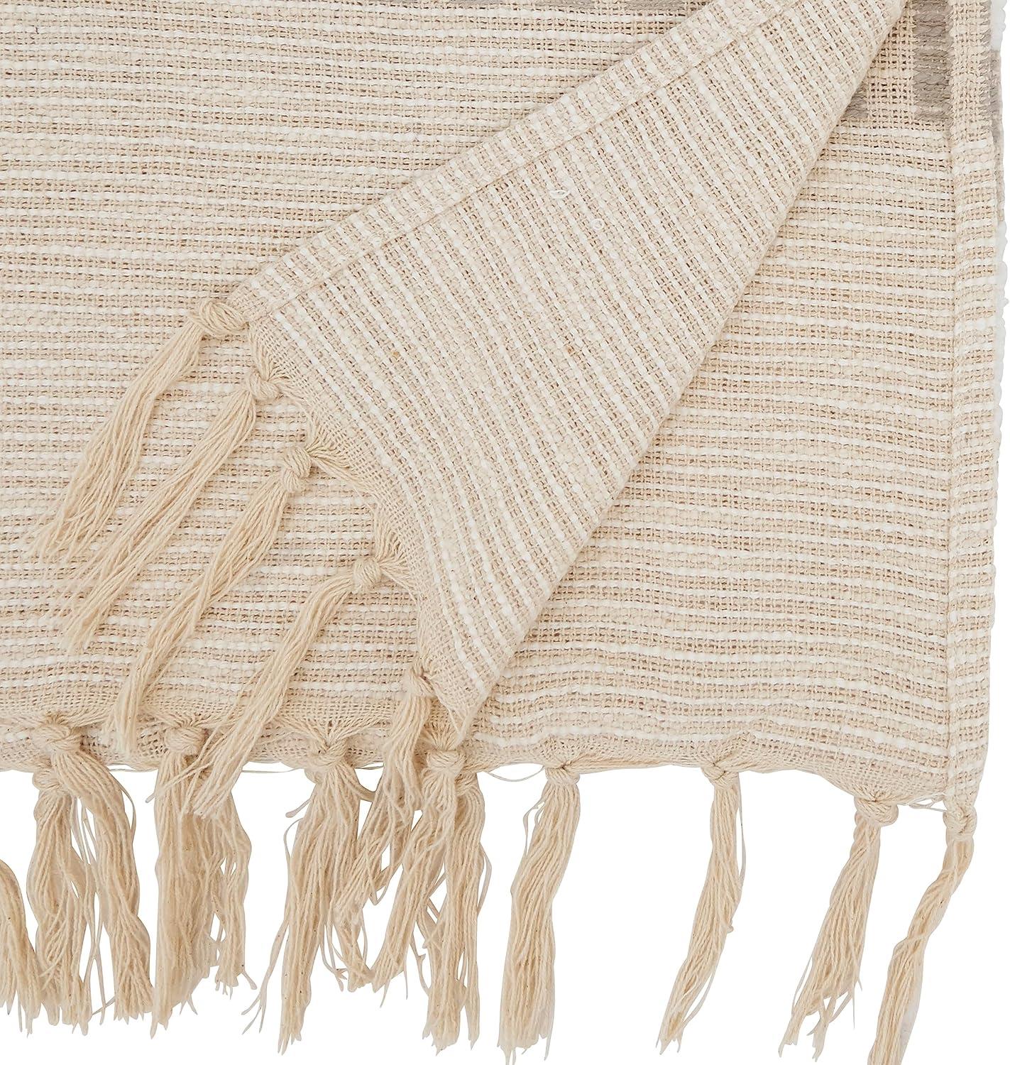 Saro Lifestyle Classic Charm Stripe Table Runner, 16"x72", Beige