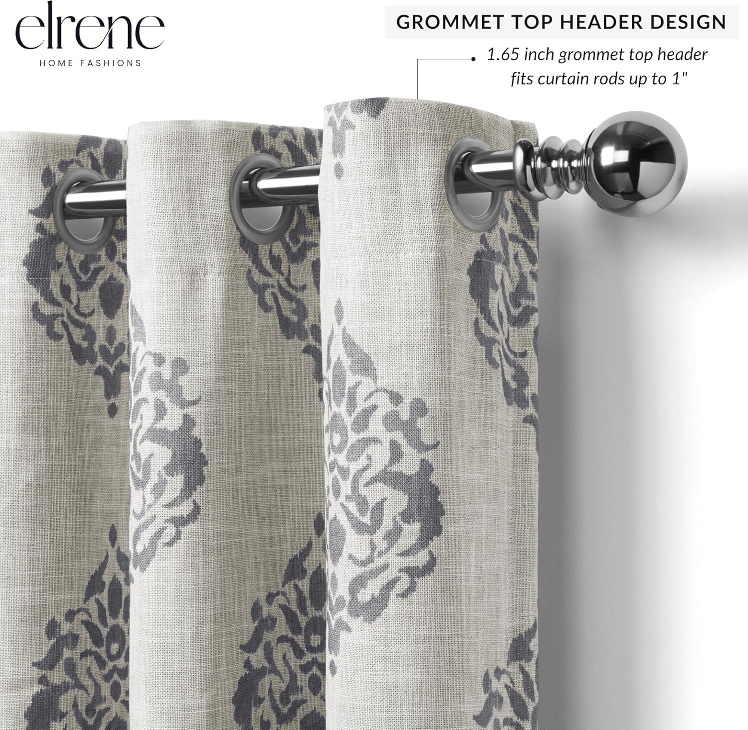 Elrene Navara Medallion Room Darkening Single Window Curtain Panel - Elrene Home Fashions