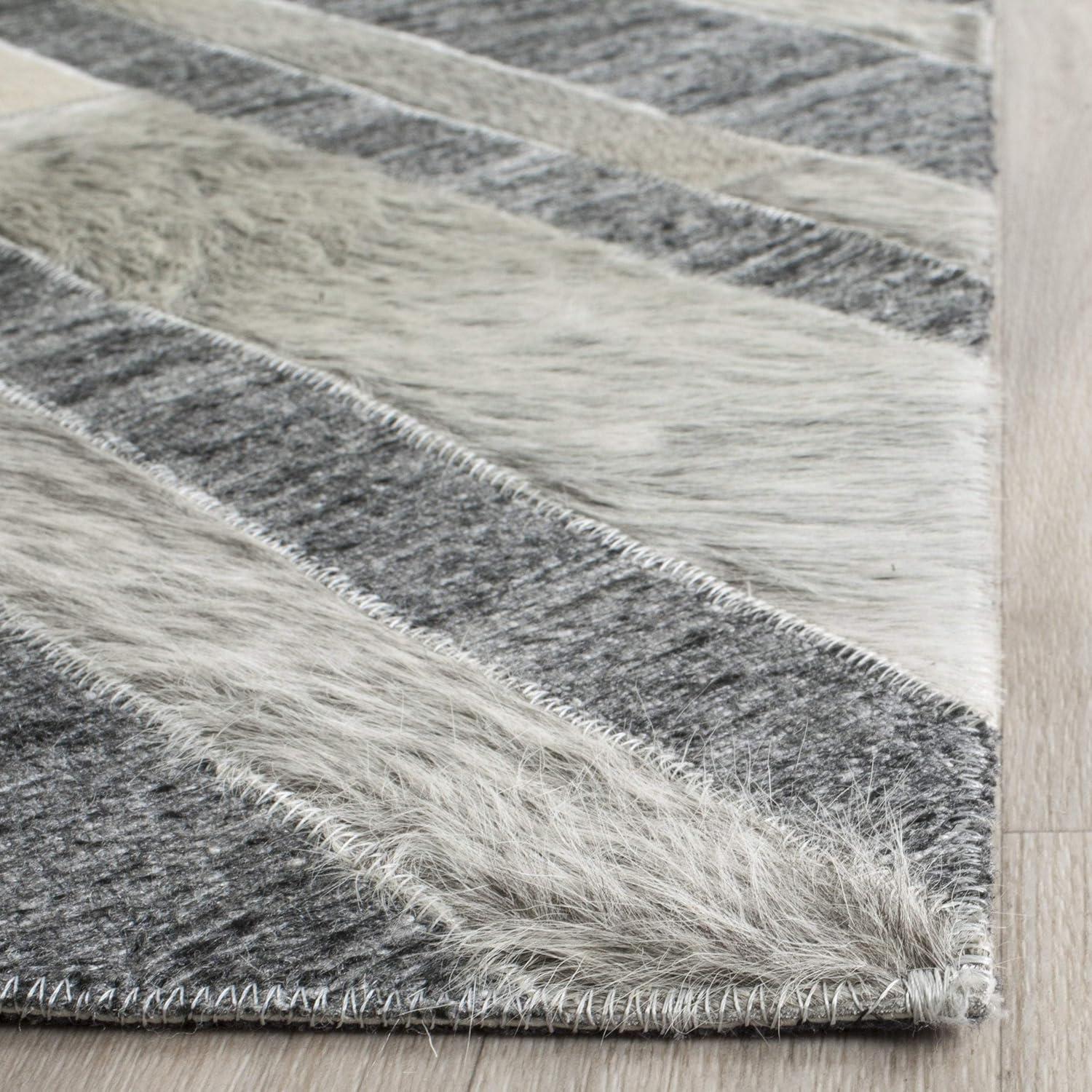 Studio Leather STL223 Hand Woven Area Rug - Ivory/Dark Grey - 3'x5' - Safavieh.