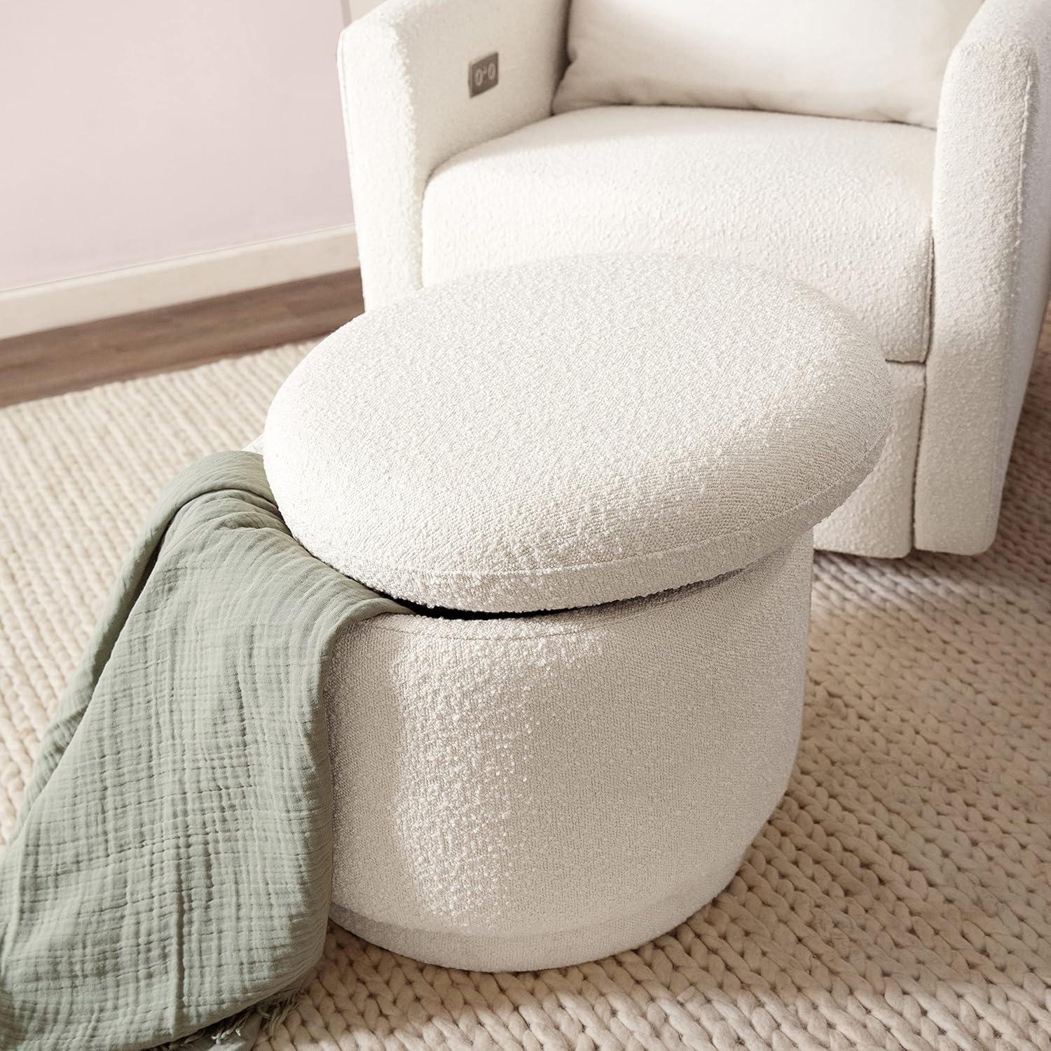 Enoki 21" Wide Round Storage Ottoman with Storage