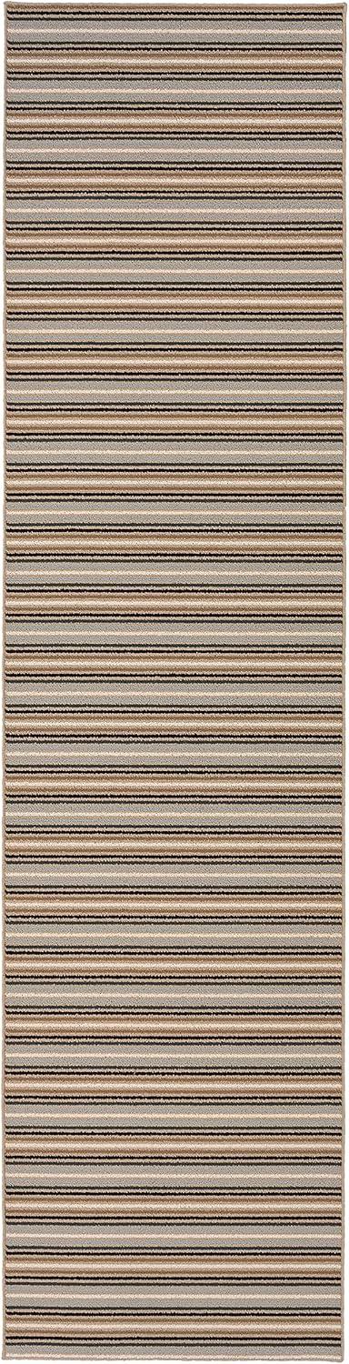 Nantucket Stripe Earth Tone 3' x 12' Tufted Runner Rug