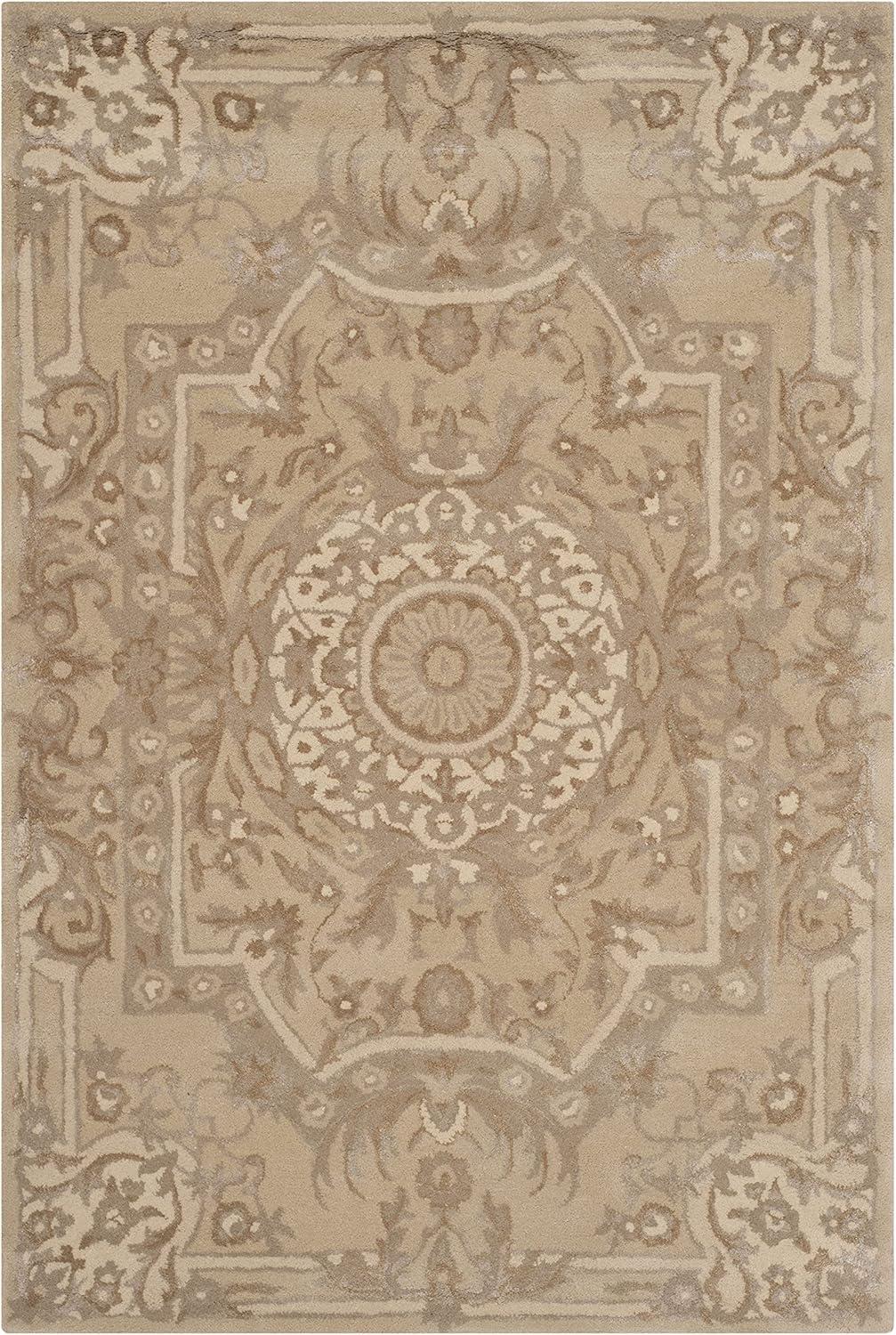 Savonnerie SAV623 Hand Tufted Area Rug - Sand - 6'x9' - Safavieh.