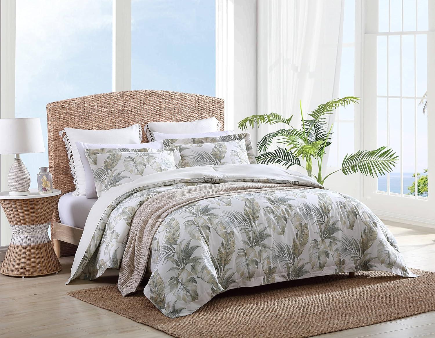 Tommy Bahama Home Tommy Bahama Waimea Bay Green Cotton Reversible Comforter Set