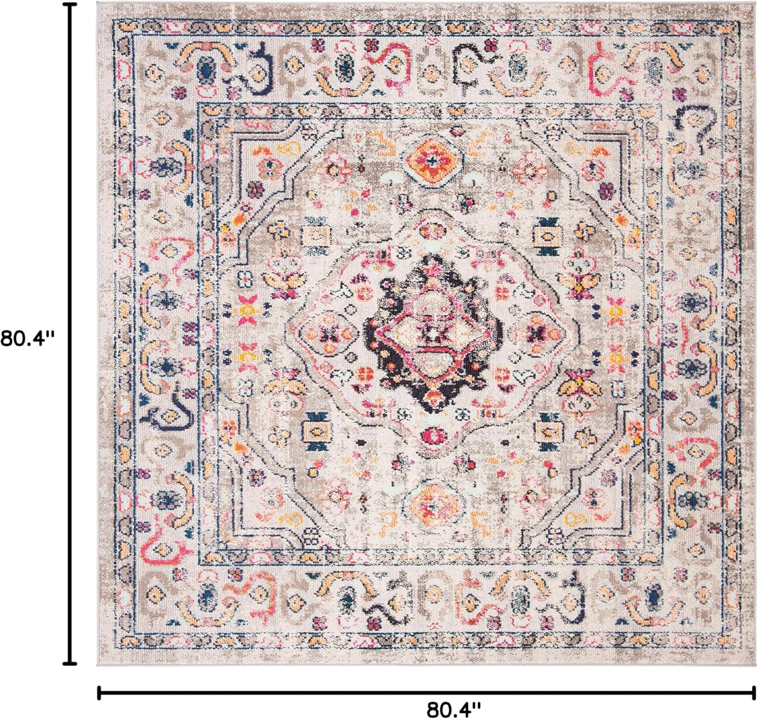 Madison MAD468 Power Loomed Indoor Area Rug - Grey/Blue - 6'7"x6'7" - Safavieh