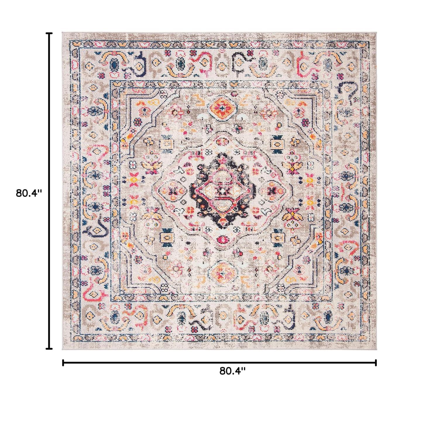 Madison MAD468 Power Loomed Indoor Area Rug - Grey/Blue - 6'7"x6'7" - Safavieh