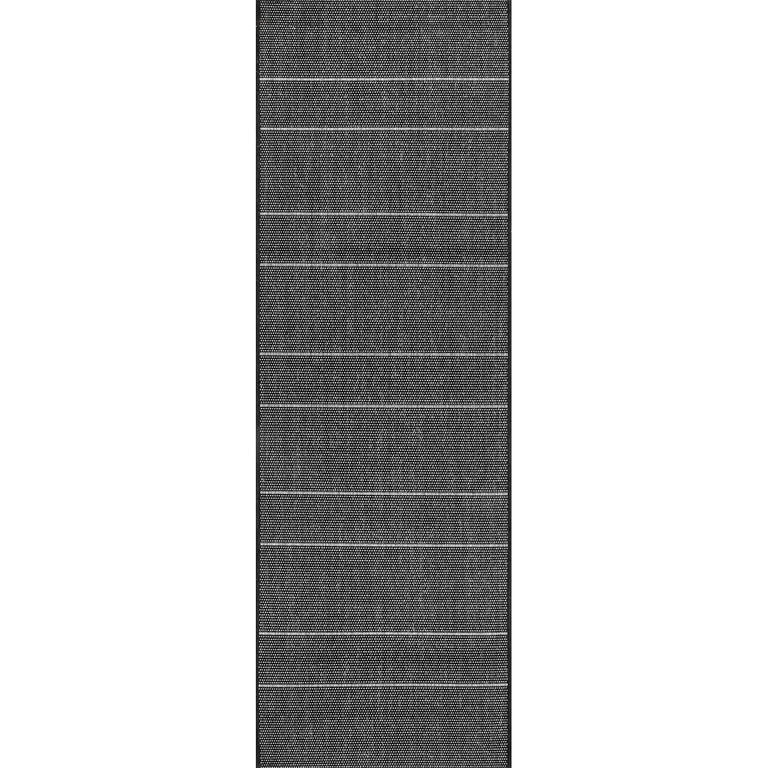 Nuloom Alaina Striped 8 Square Indoor/Outdoor Area Rug for Living Room Patio Deck Front Porch Kitchen, Dark Grey/Ivory