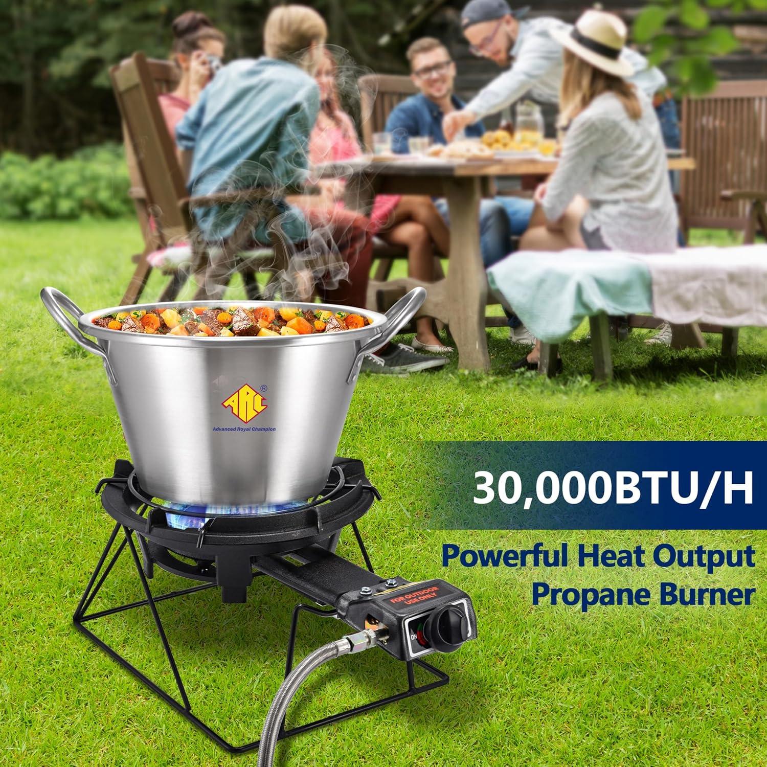 ARC 339R Portable Propane Burner Stove Cast Iron Single Burner with Detachable Rack Camping Stove BBQ 30,000 BTU/H