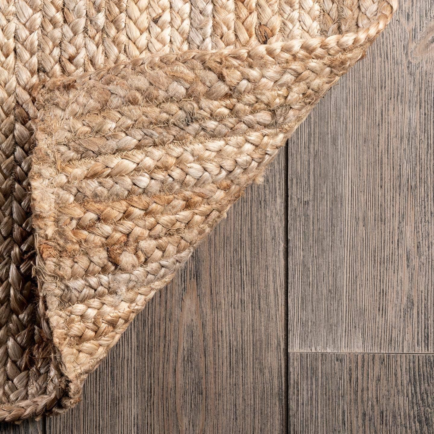 nuLOOM Rigo Hand Woven Farmhouse Jute Area Rug, 10' x 13', Natural