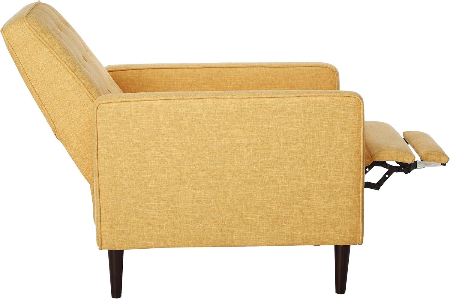 Mervynn Mid-Century Recliner - Muted Yellow - Christopher Knight Home: Beech Wood Legs, Tufted Back
