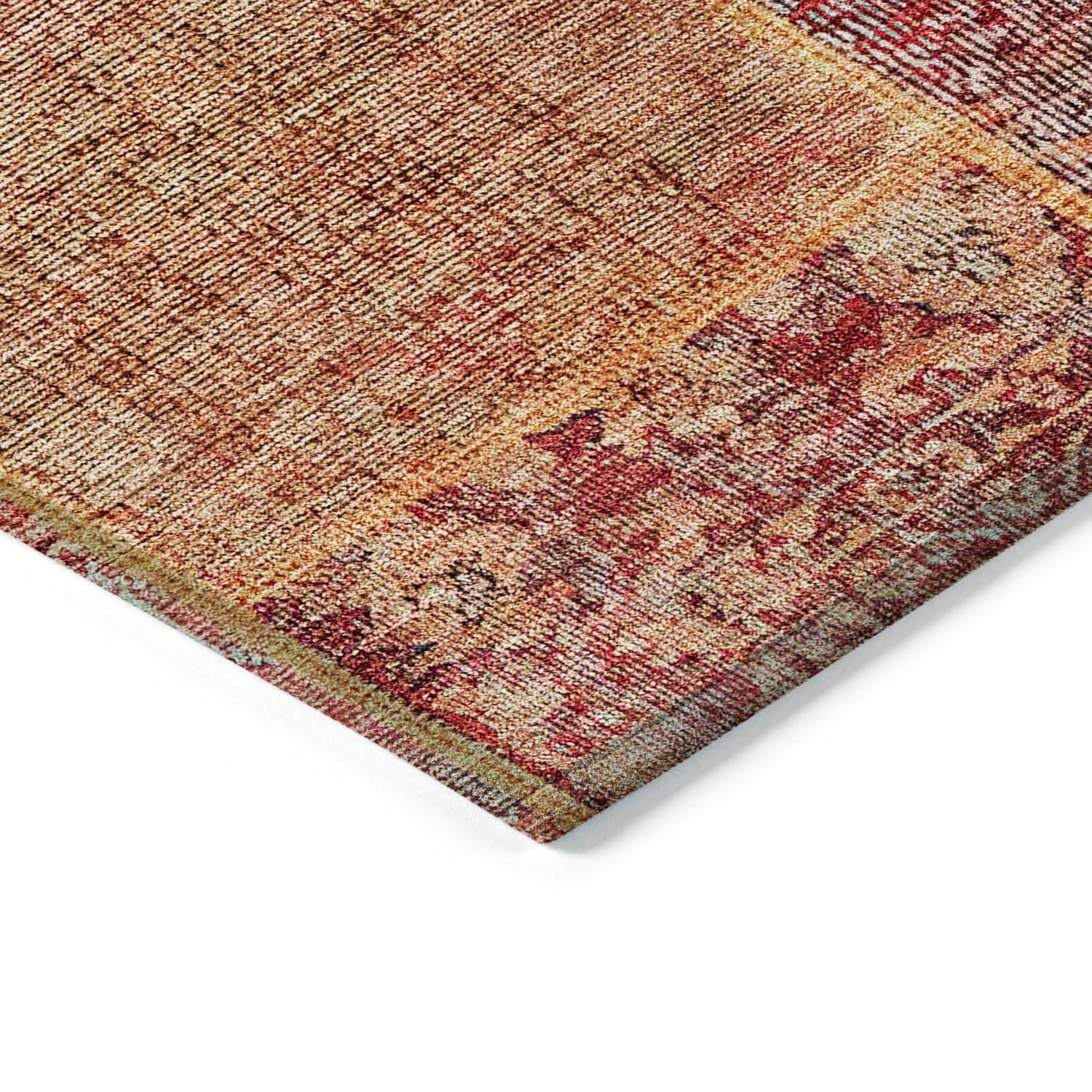 Addison Rugs Chantille Indoor/Outdoor Transitional Patchwork Red Washable Rectangle Rug, 3' x 5'