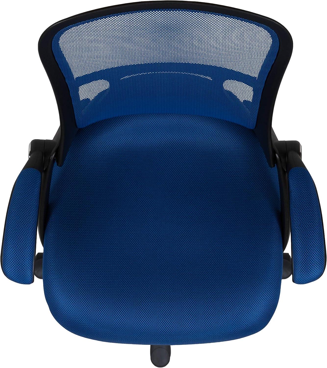 Flash Furniture Porter Ergonomic Mesh High-Back Swivel Office Chair with Flip-Up Armrests, Blue