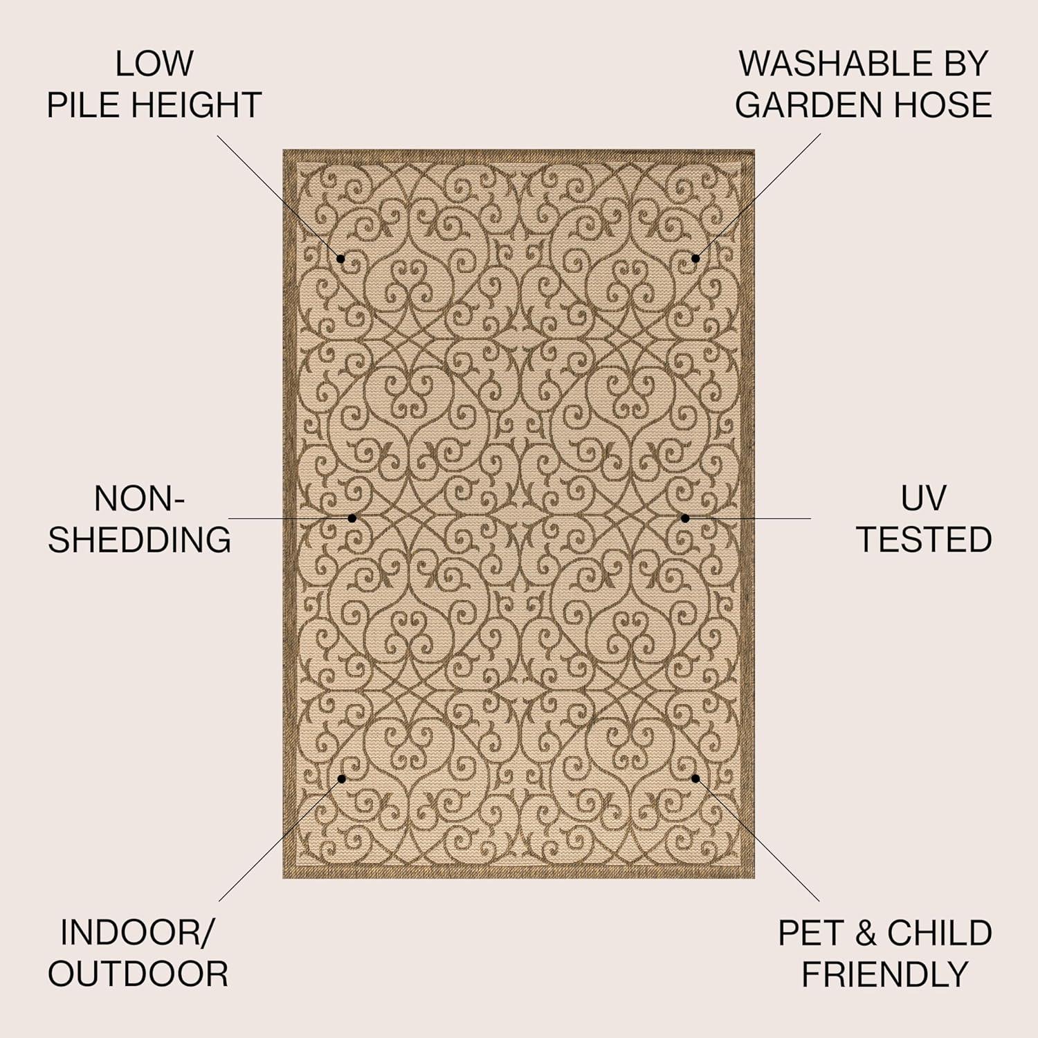 Haggerty Oriental Beige/Brown Area Rug