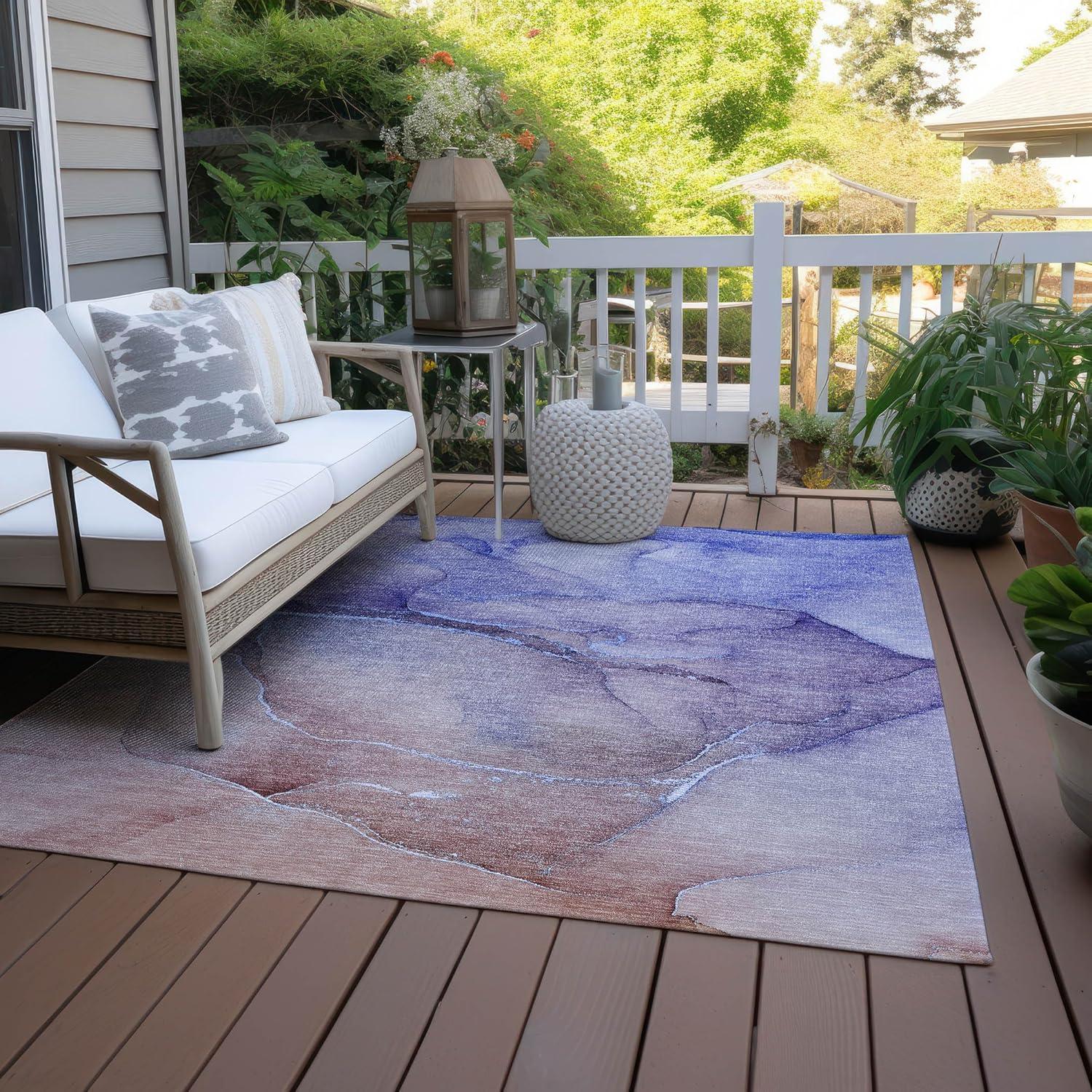 Addison Rugs Chantille ACN508 Navy 9' x 12 Indoor Outdoor Area Rug, Stain Resistant, Machine Washable, Non Shedding, Bedroom, Living Room, Dining Room, Kitchen Rug