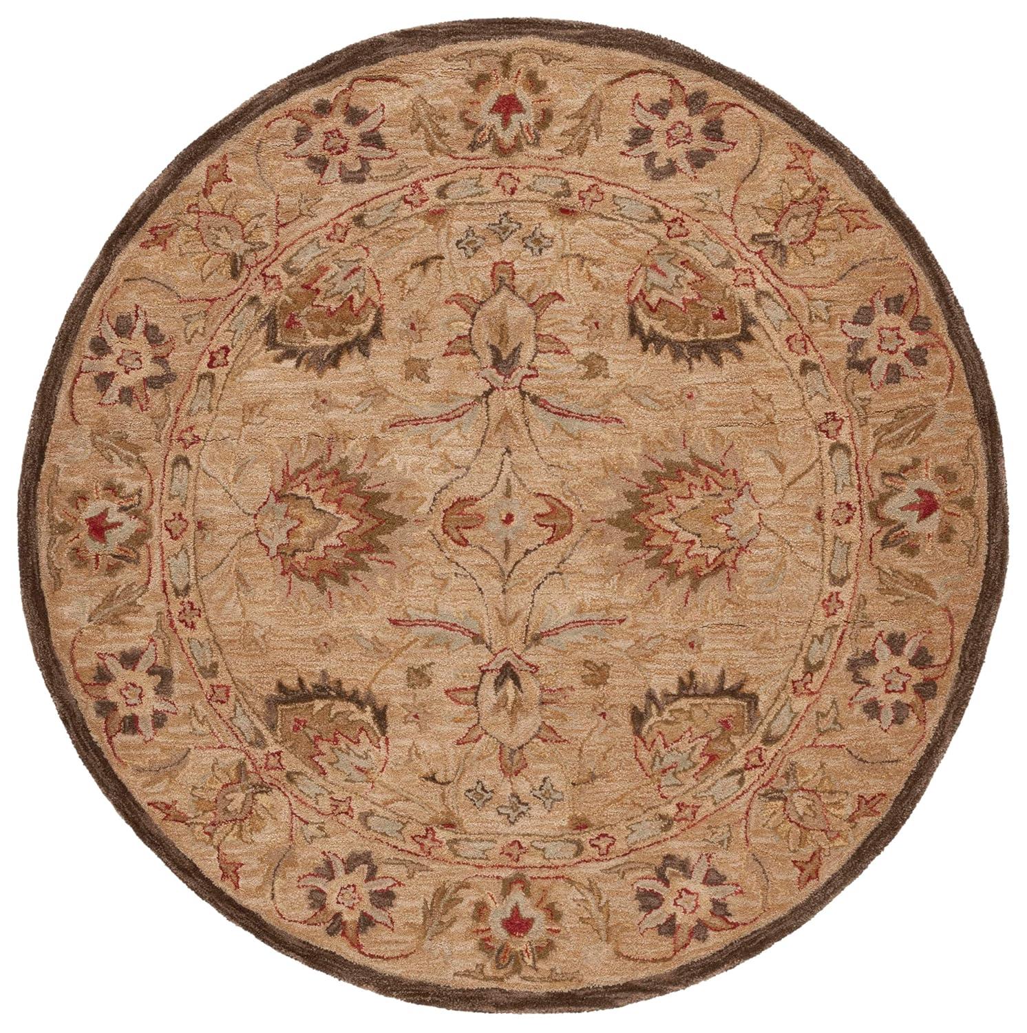Anatolia AN512 Hand Tufted Indoor Area Rug - Beige/Beige - 4' Round - Safavieh