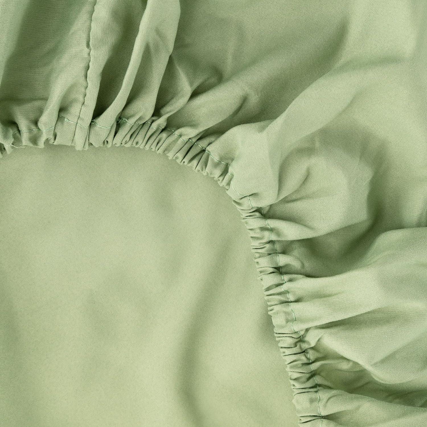 Sage Green Queen Microfiber 4-Piece Bed Sheet Set