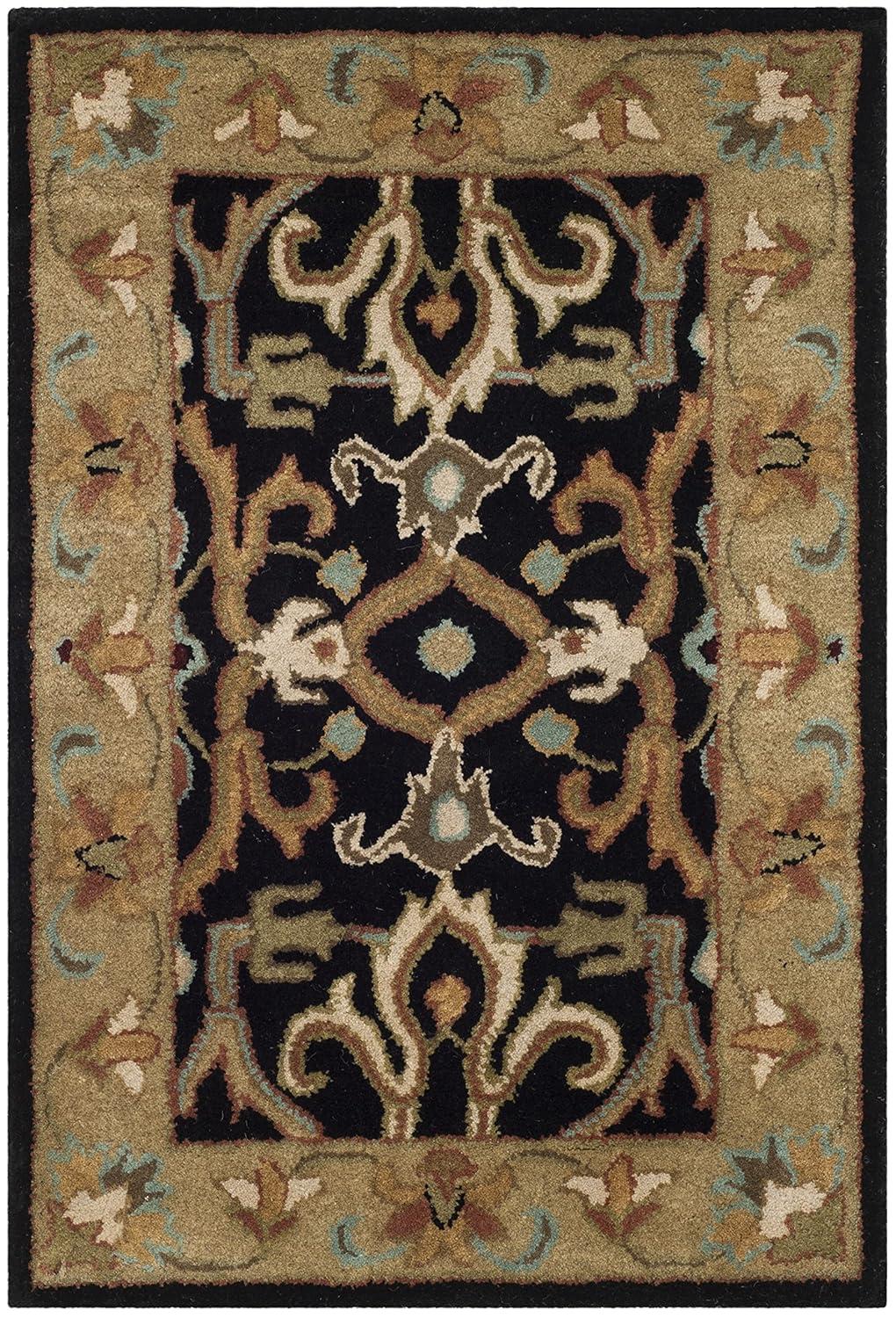 SAFAVIEH Heritage Oslo Traditional Wool Area Rug, Charcoal/Beige, 2' x 3'