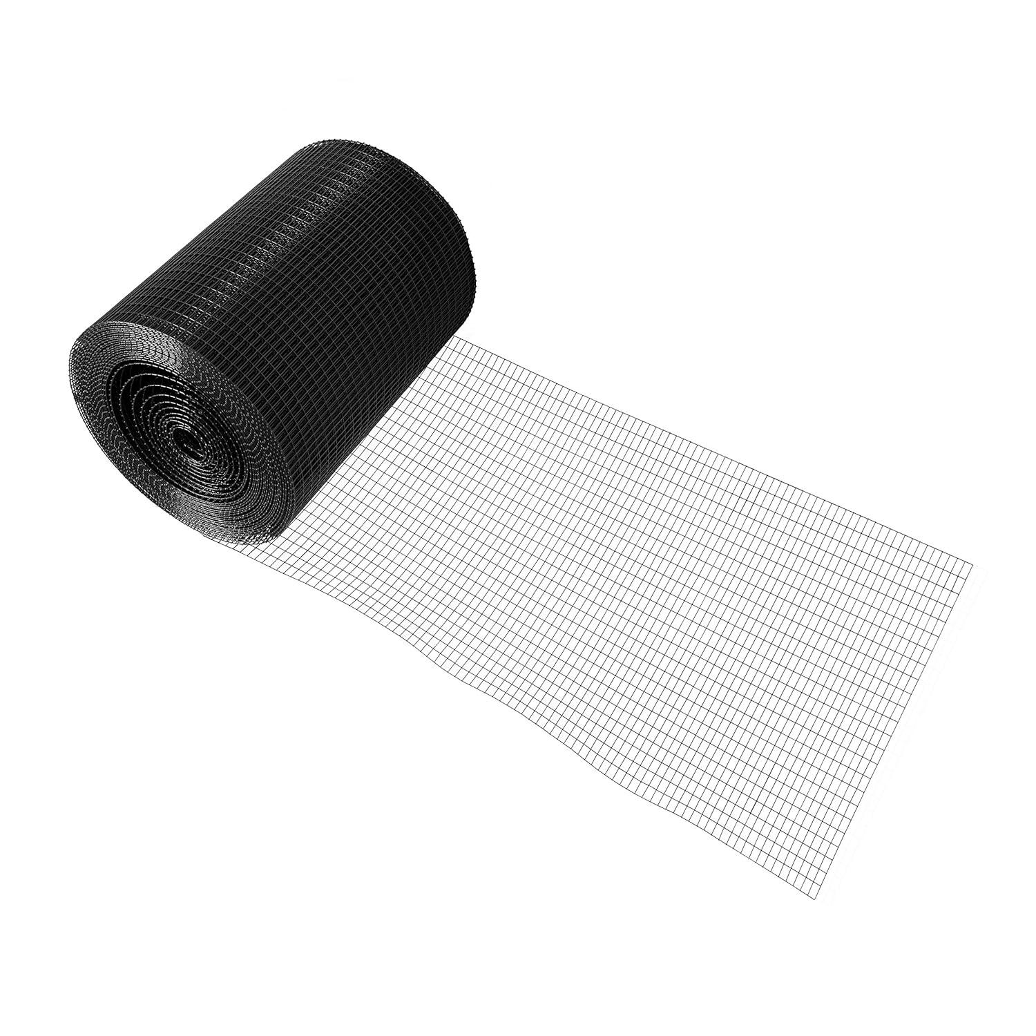 Fencer Wire Fencer Wire 16 Gauge Black Vinyl Coated Welded Wire w/ Mesh Size 0.5 inch X 1 inch, Multiple Sizes