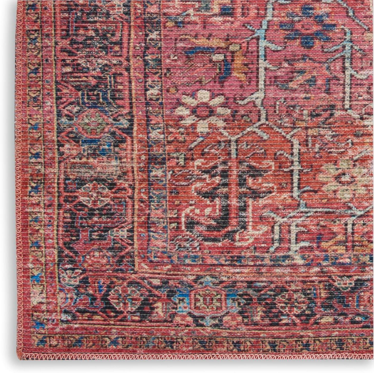 Machine Washable Oriental Red Area Rug