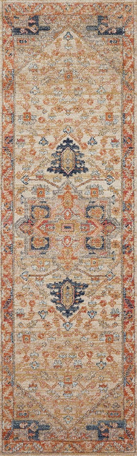 Multicolor Antique-Inspired 4' x 6' Synthetic Area Rug