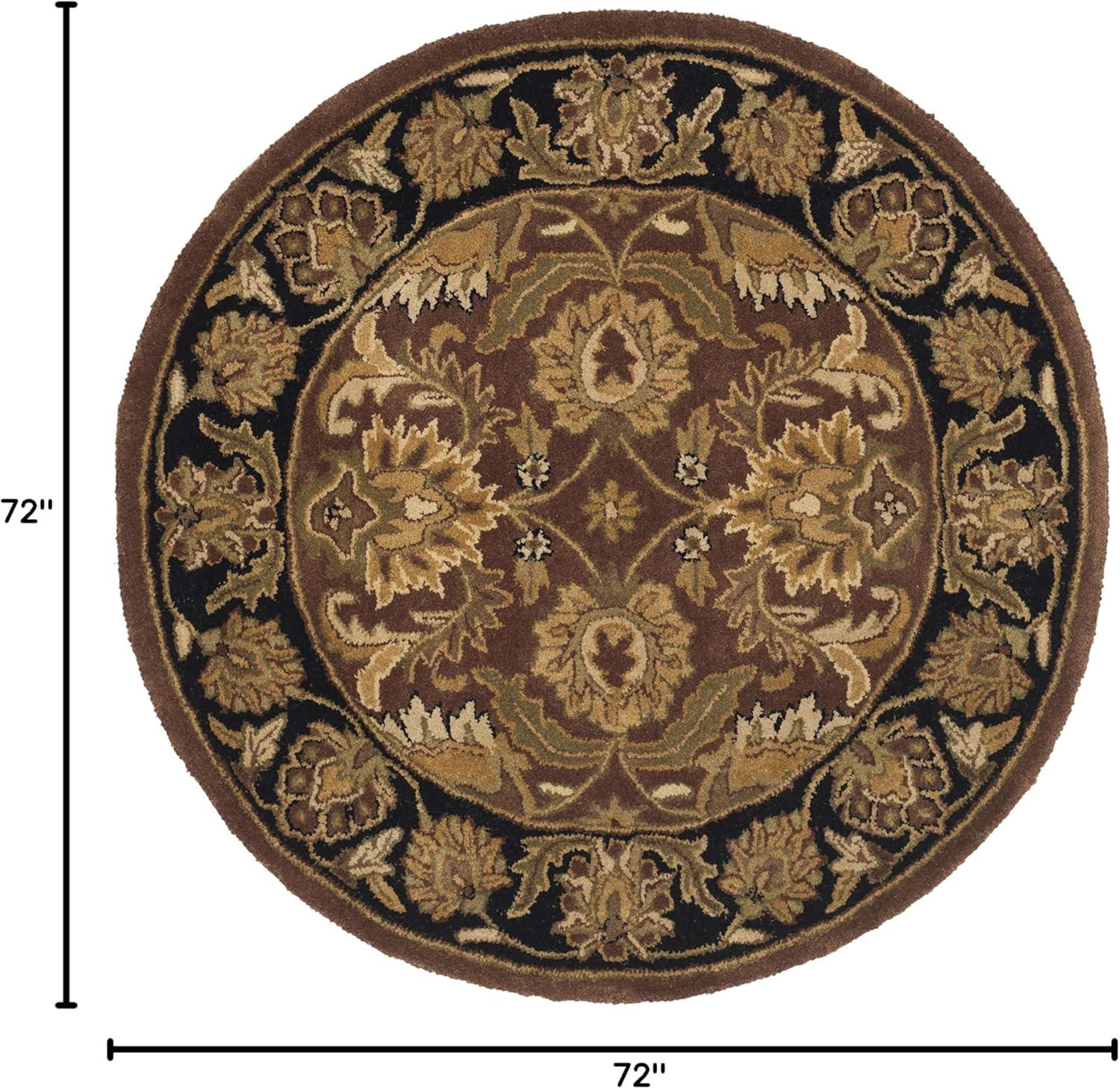 SAFAVIEH Classic Shanelle Traditional Wool Area Rug, Rust/Black, 6' x 6' Round