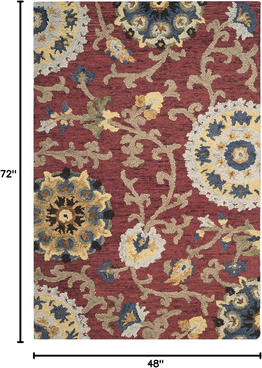Blossom BLM401 Hand Tufted Area Rug - Red/Multi - 4'x6' - Safavieh.