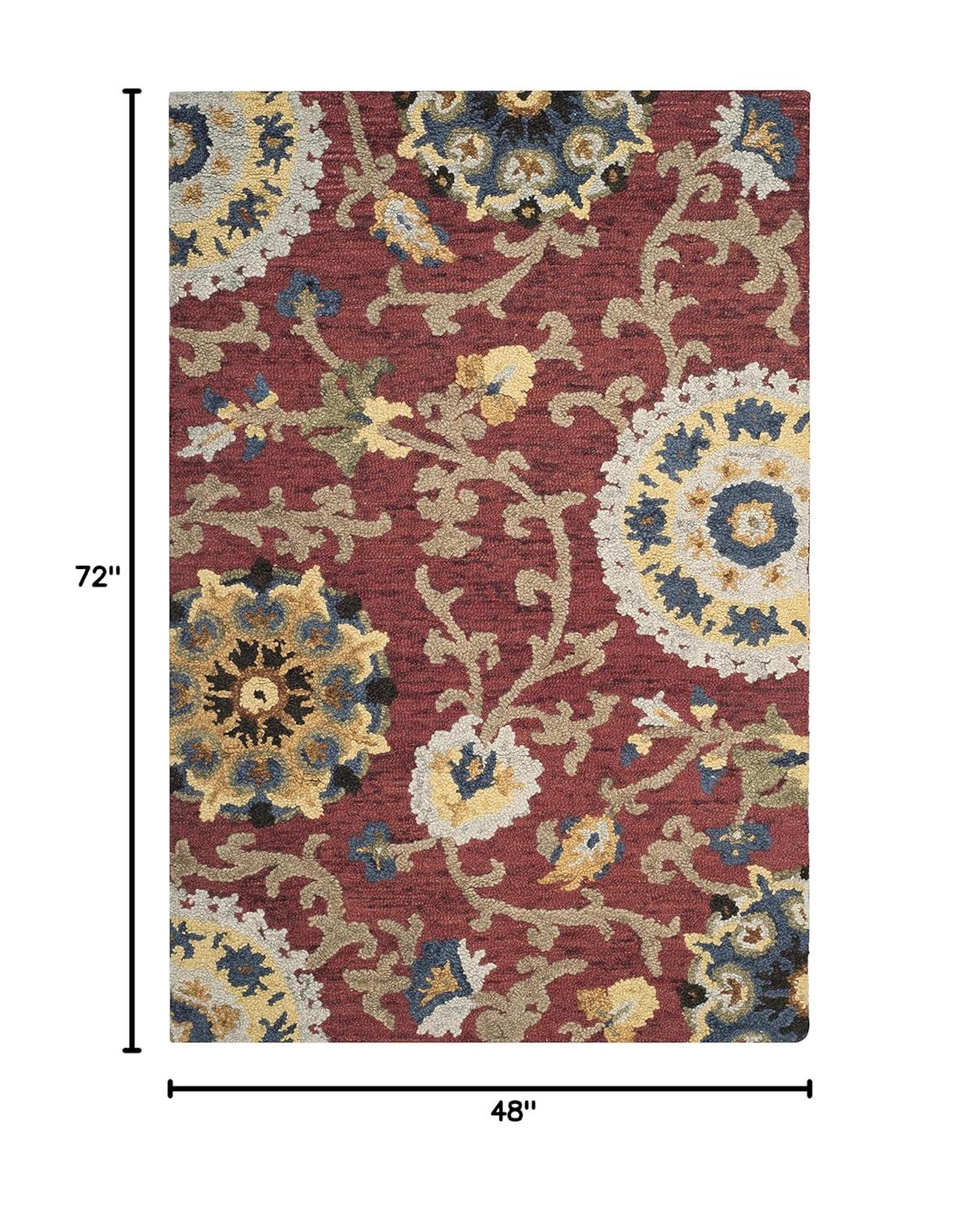 Blossom BLM401 Hand Tufted Area Rug - Red/Multi - 4'x6' - Safavieh.