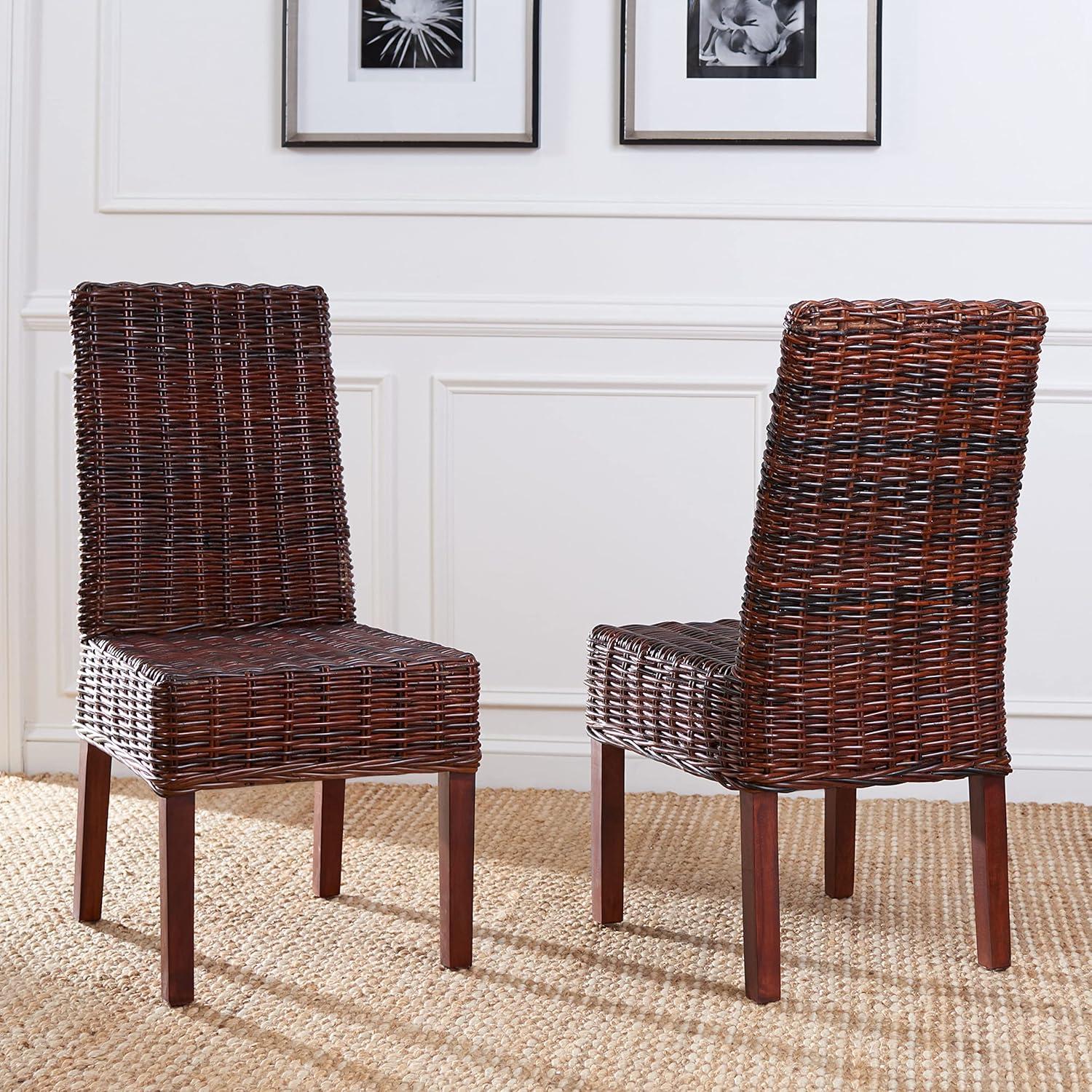 Sanibel 18''H Rattan Side Chair (Set of 2) - Antique Walnut - Safavieh