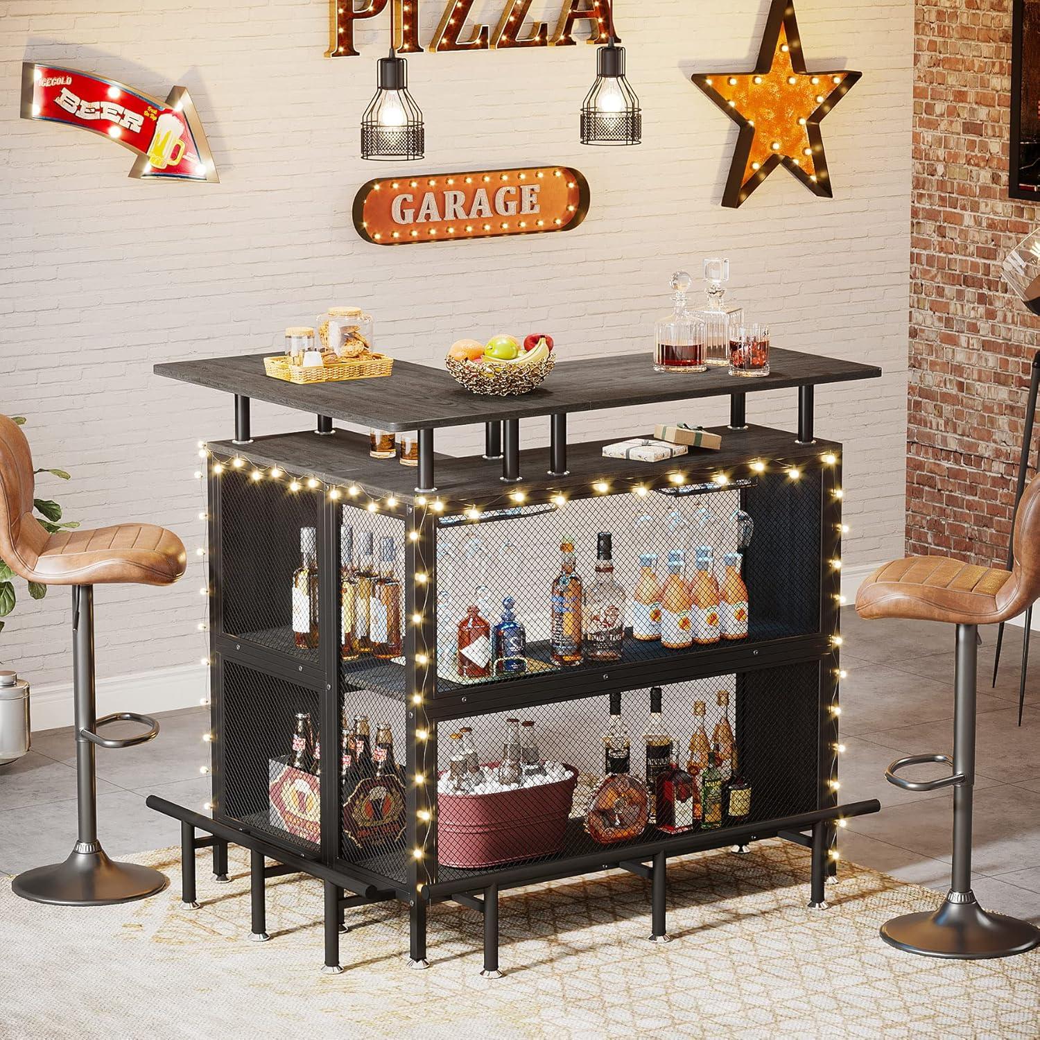 Tribesigns 2-Tier L-Shaped Home Bar Unit