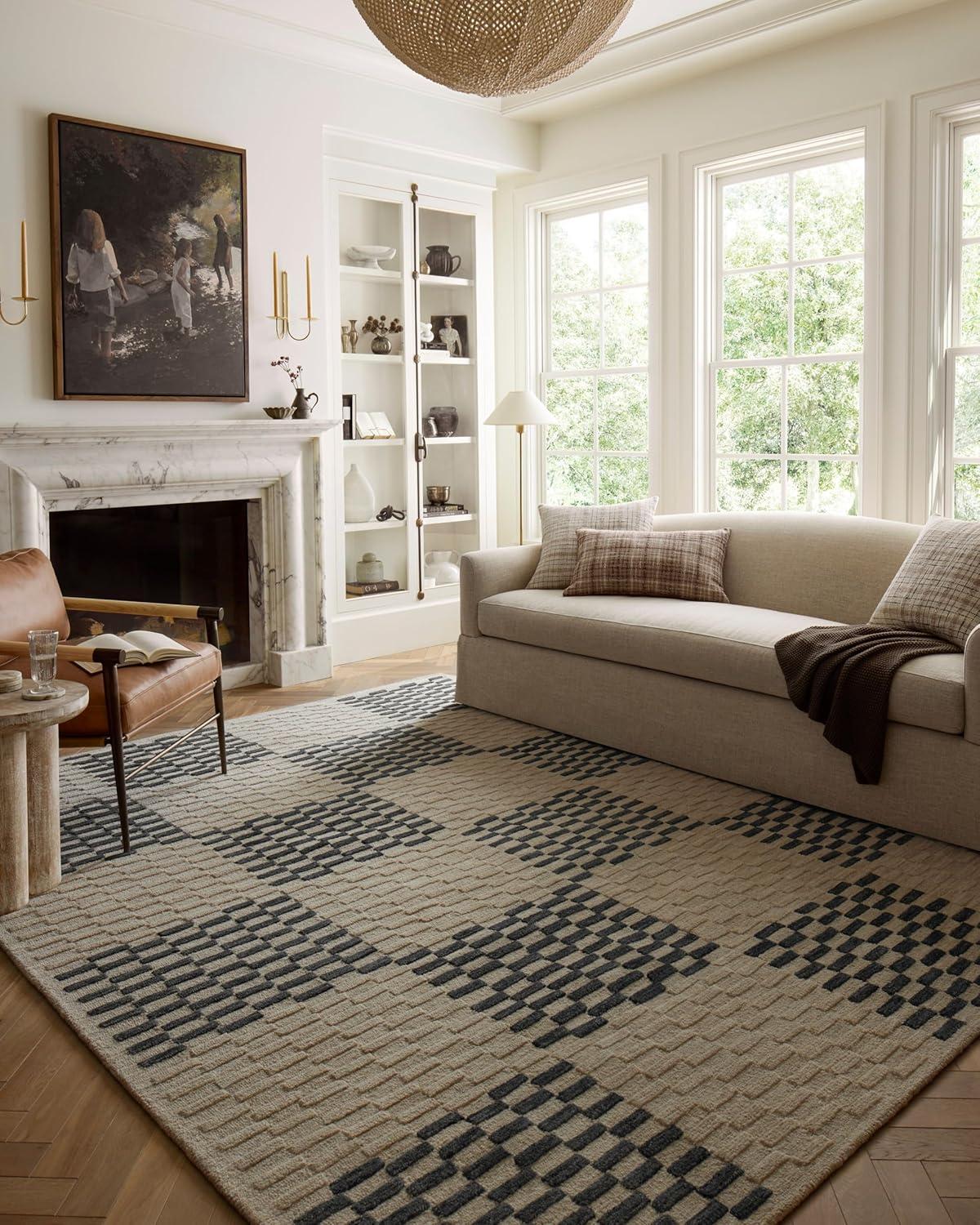 Bradley Beige and Midnight Wool Hand-Tufted Area Rug