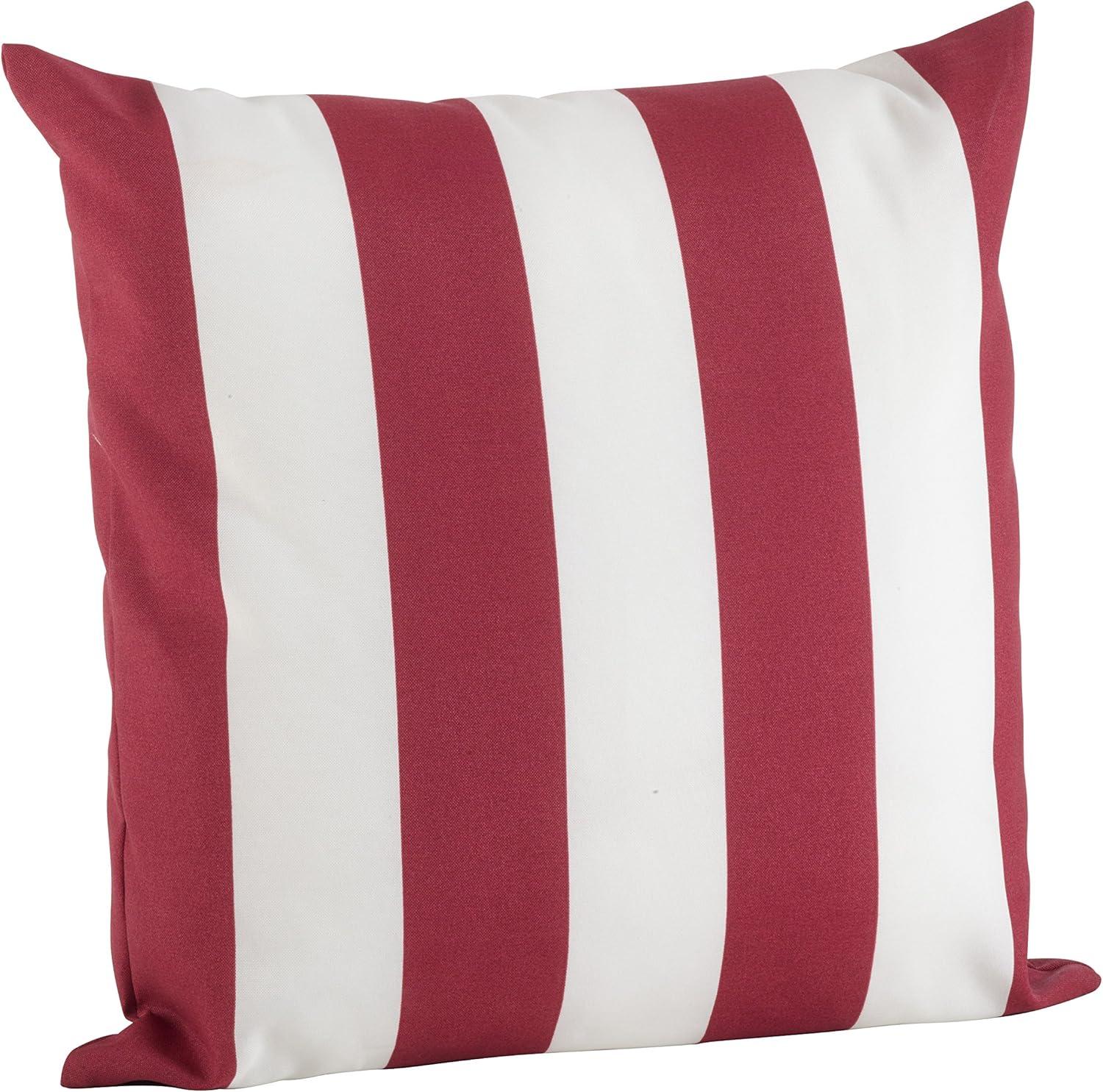 17"x17" Striped Poly Filled Indoor/Outdoor Accent Square Throw Pillow - Saro Lifestyle